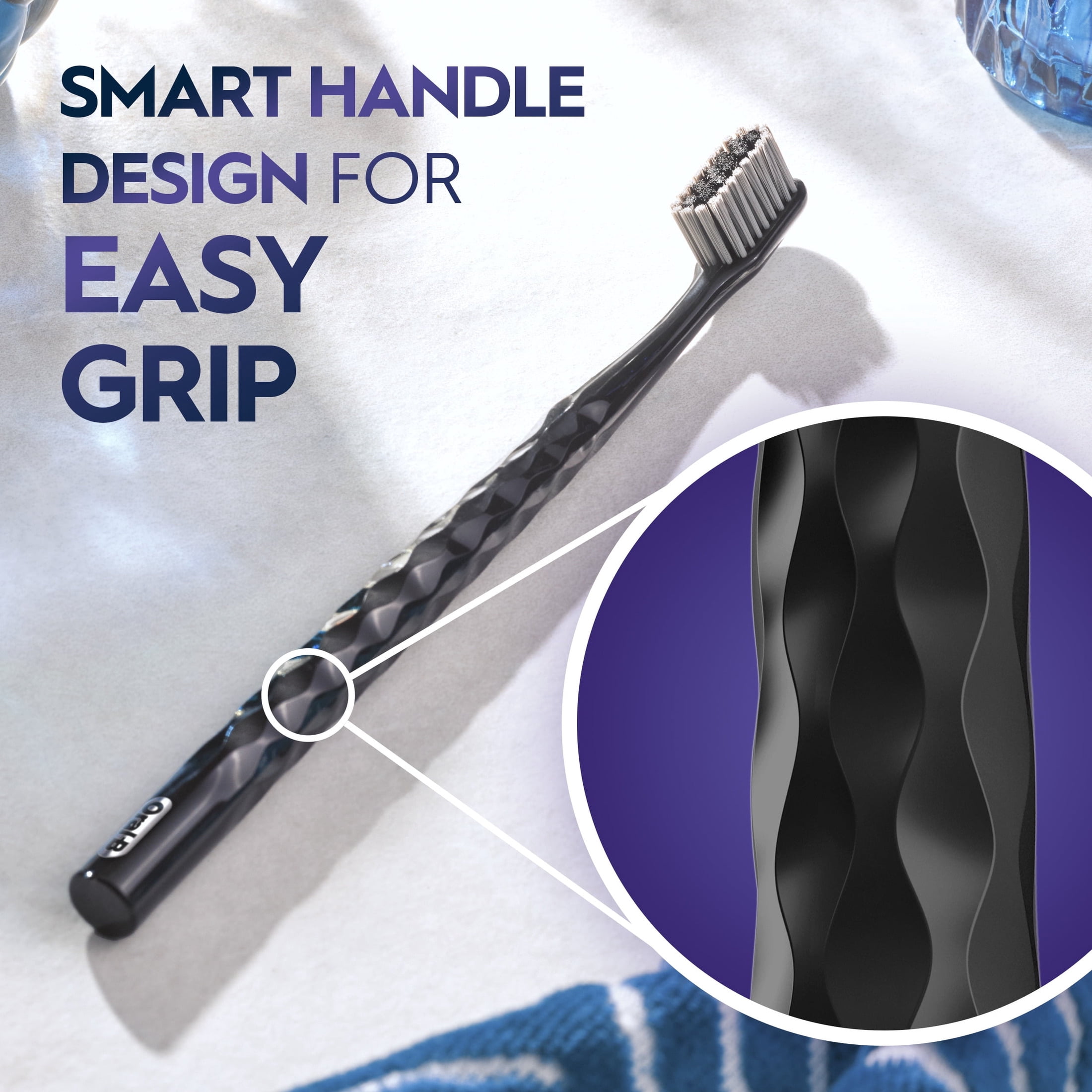 Oral-B Pro Whitening Brilliance Manual Toothbrush, Extra Soft Bristles (Black and Teal, 2 Count) zijf6
