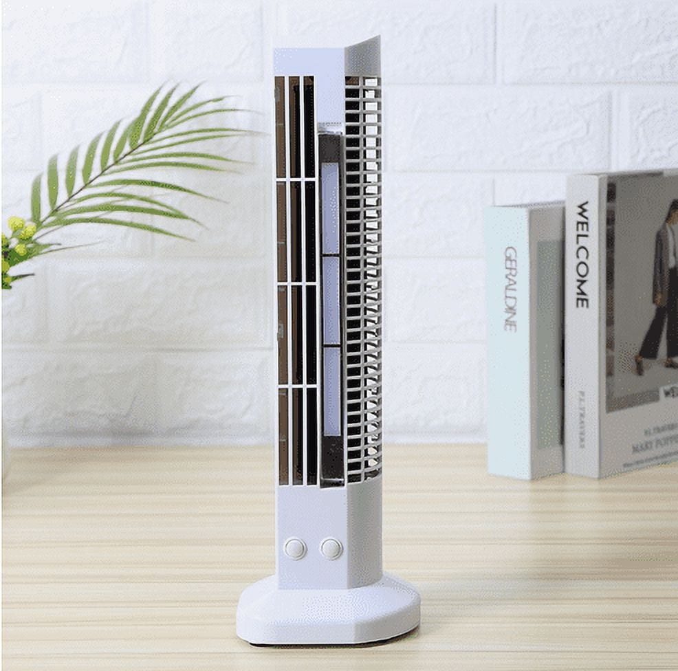 RnemiTe-amo Bladeless Tower Fan with LED Light (White, 12 in) 5sd42