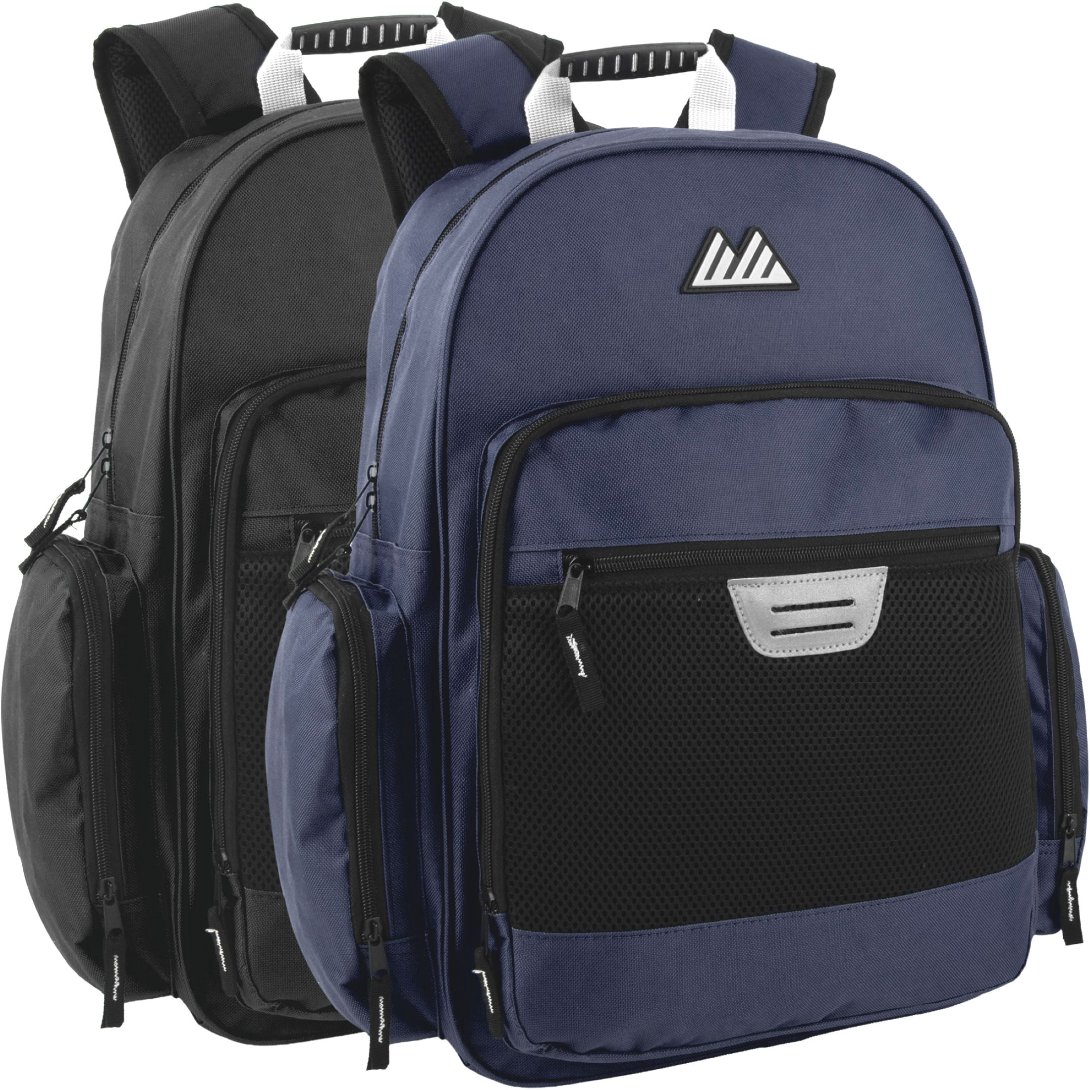 Trailmaker 18 in Backpacks with 45 Piece School Supply Kits (12 Pack, Black and Navy Blue) d93ko