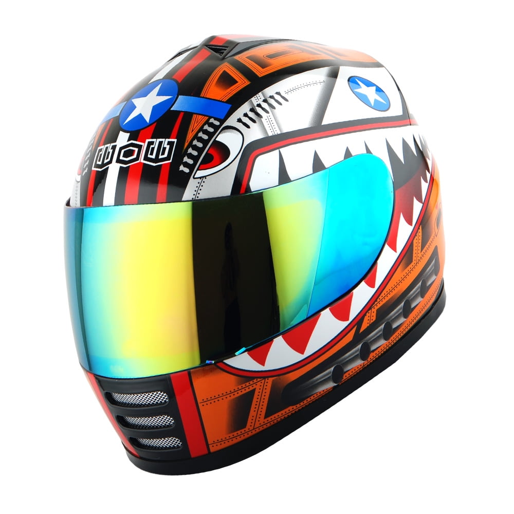 1Storm Youth Full Face Motorcycle Helmet and MX Glove Set (Orange, Small) to03n