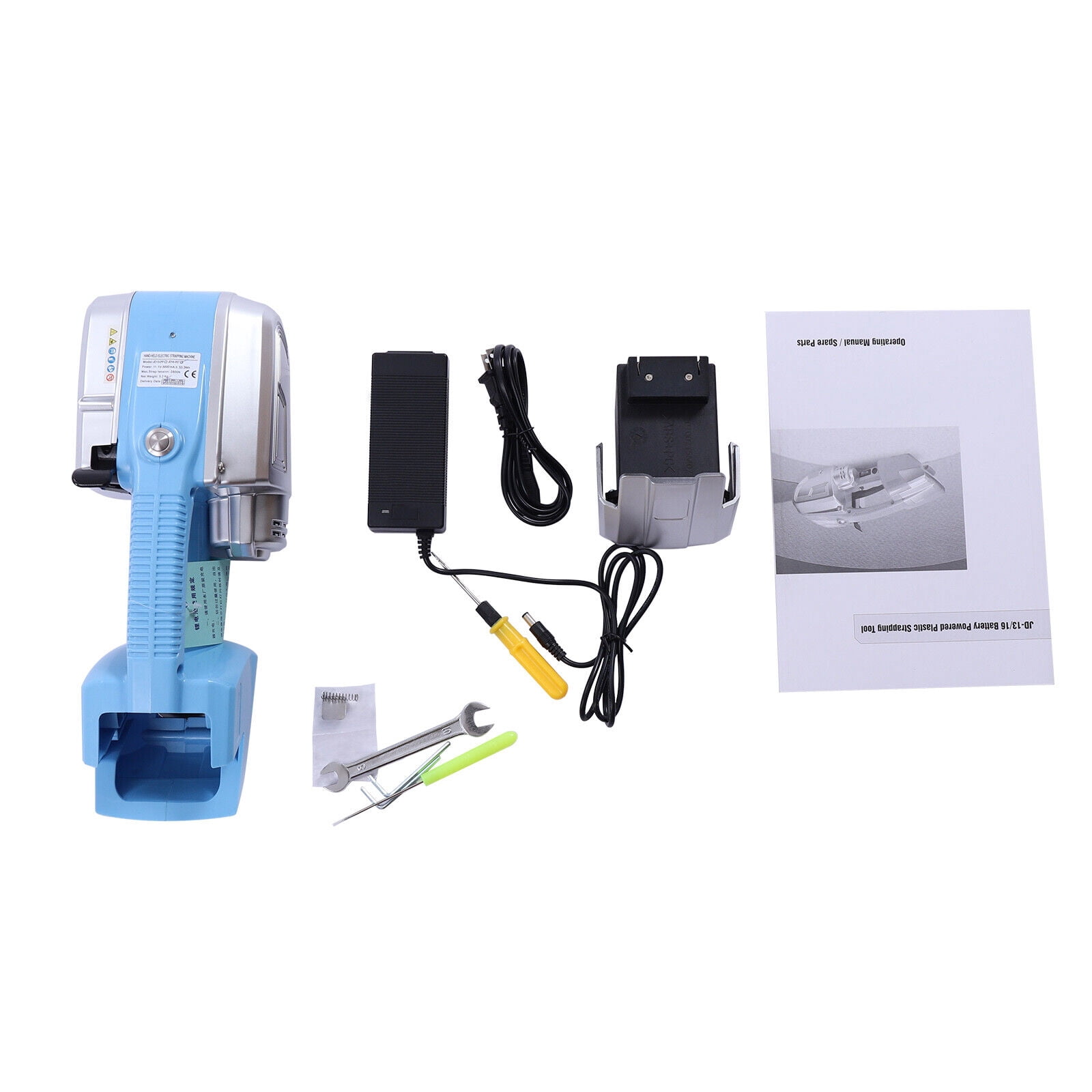 DENSET Automatic Strapping Machine Battery Operated Banding Tool for 0.5-0.625 in PP PET Straps (Blue) yqv1z