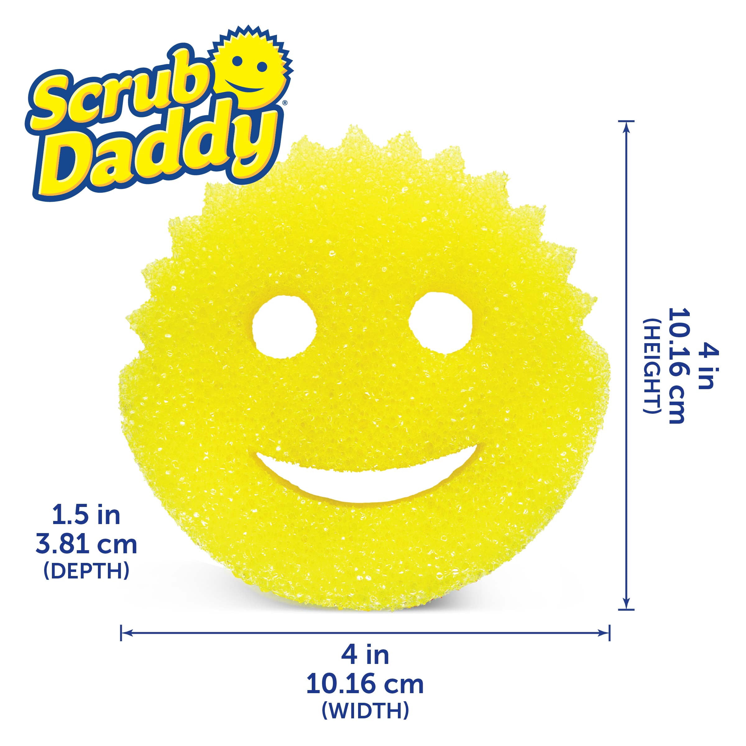 Scrub Daddy Original Scratch-Free Cleaning Sponge, Heavy-Duty Kitchen & Bath Scrubber (Yellow, 1 Count) vpfd7
