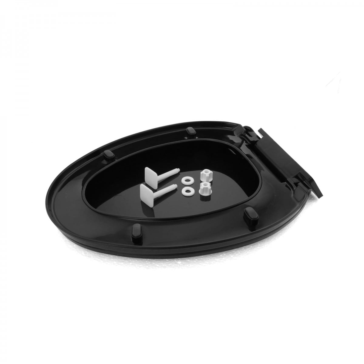 Renovator's Supply Elongated Toilet Seat (Black, 19.25 in) Slow Close Soft Close Plastic Lid with Adjustable Hinges khdga