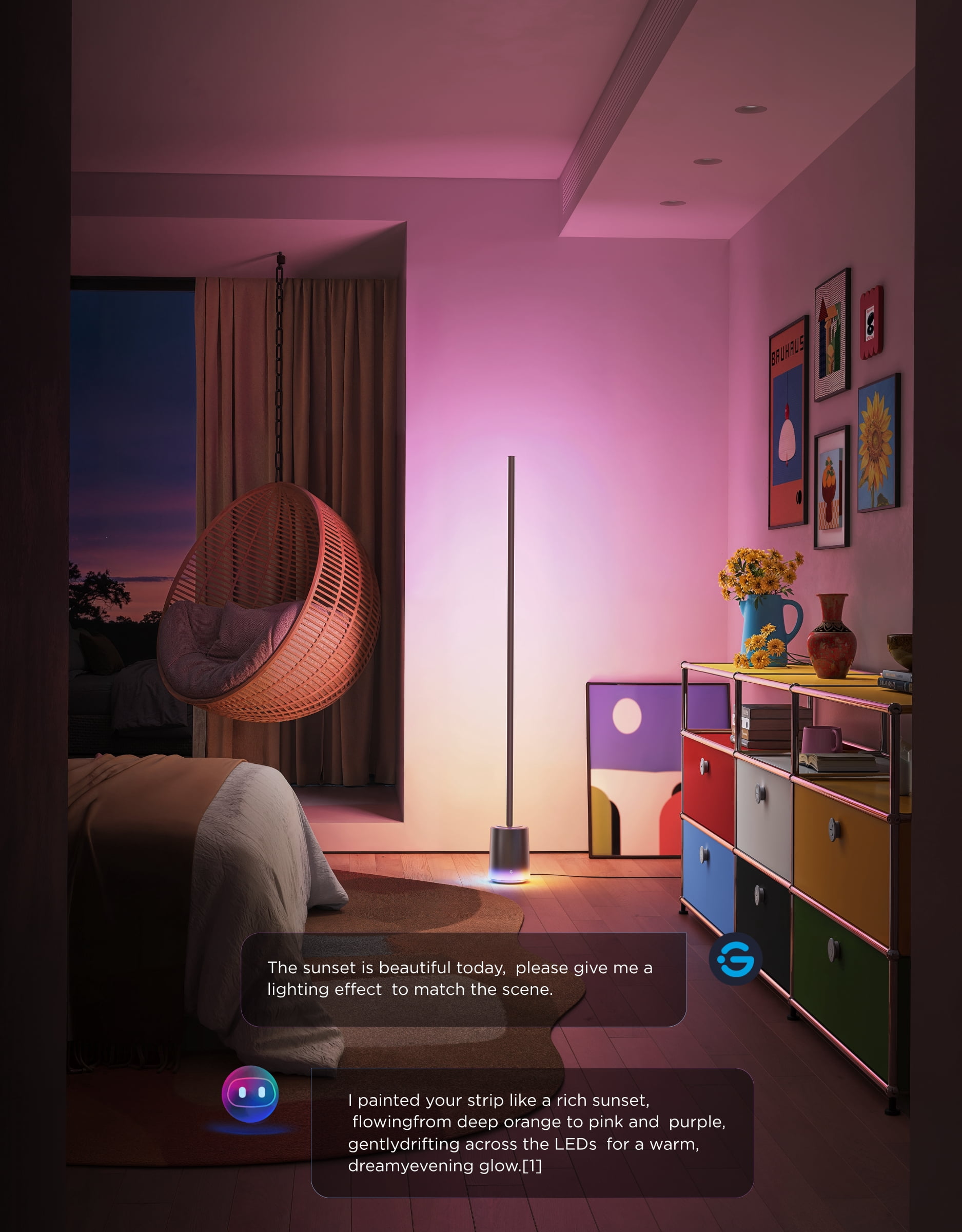 Govee Floor Lamp 3 Smart LED Standing Lamp with LuminBlend+ Technology (RGBIC, 2100lm, 1000K-10000K) 4frsc
