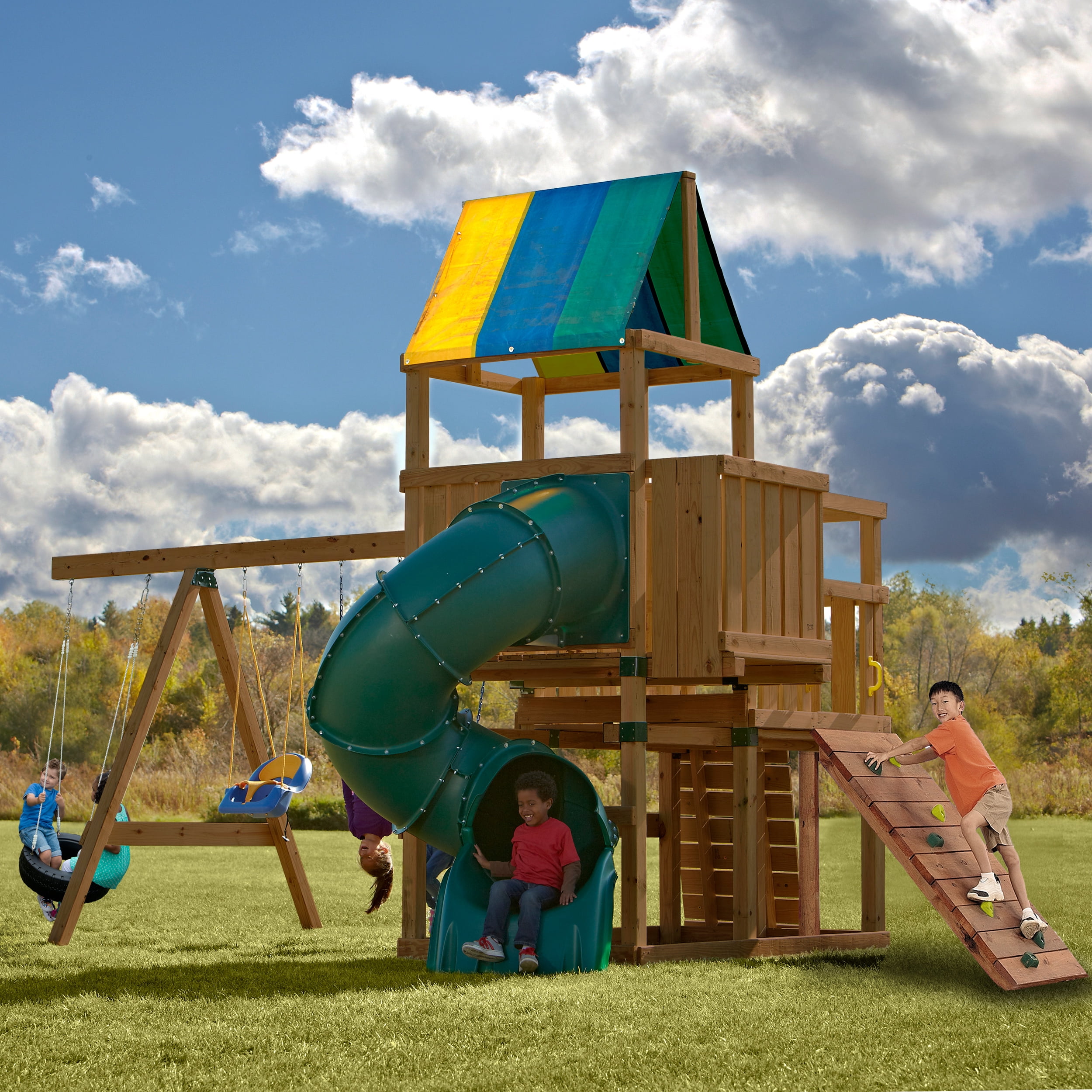 Swing-N-Slide Kodiak Swing Set Hardware Kit (DIY Outdoor Playset Components, 21.5 ft x 17 ft x 13 ft) 68wmn
