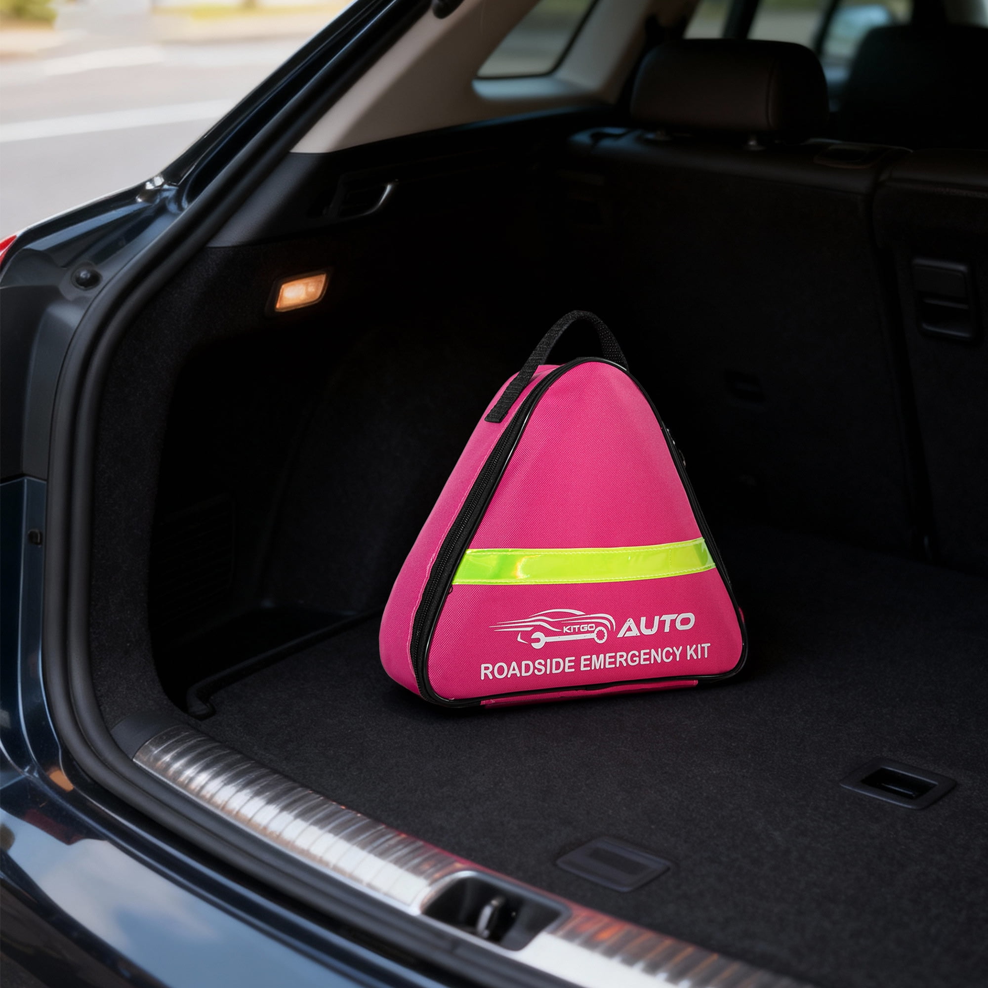 Kitgo Car Emergency Kit Roadside Safety Set with Jumper Cables (Pink, 1 Pack) 5to50