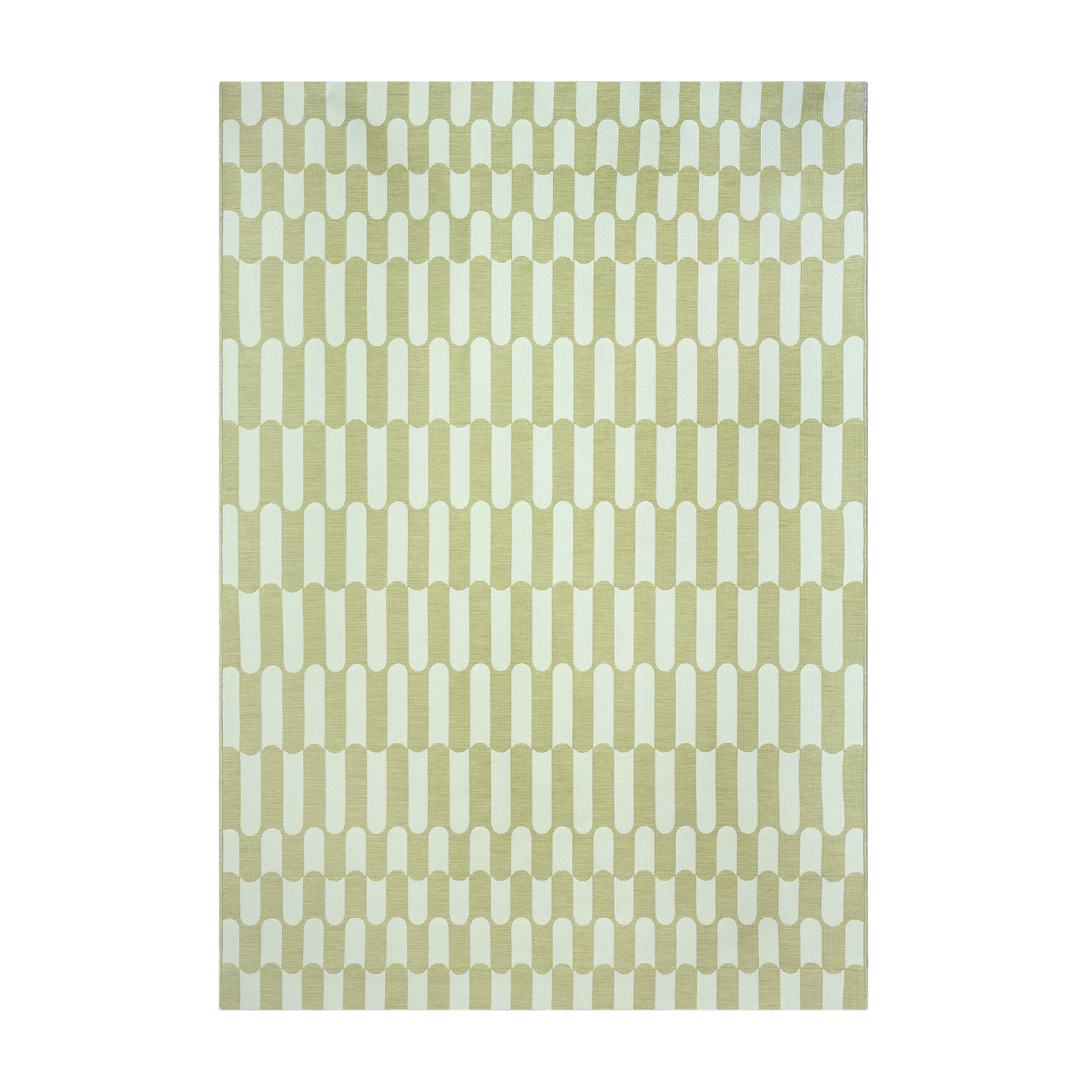 Beautiful by Drew Barrymore Tiled Stripes Outdoor Rug (Green, 7 ft x 10 ft) vwd6g