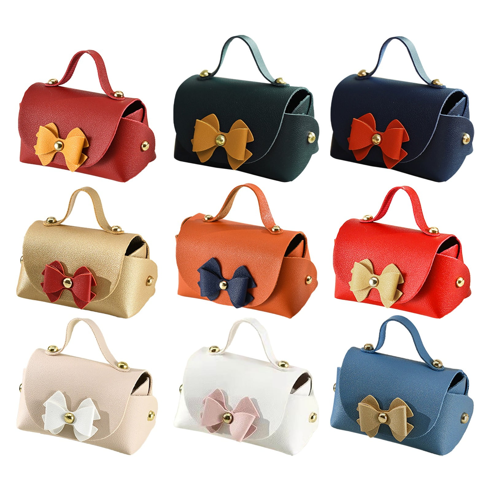 Nomeni Handheld Leather Candy Bag Elegant Wedding Favor Gift Box (Blue, 4.7 in x 3.5 in) wqs1a