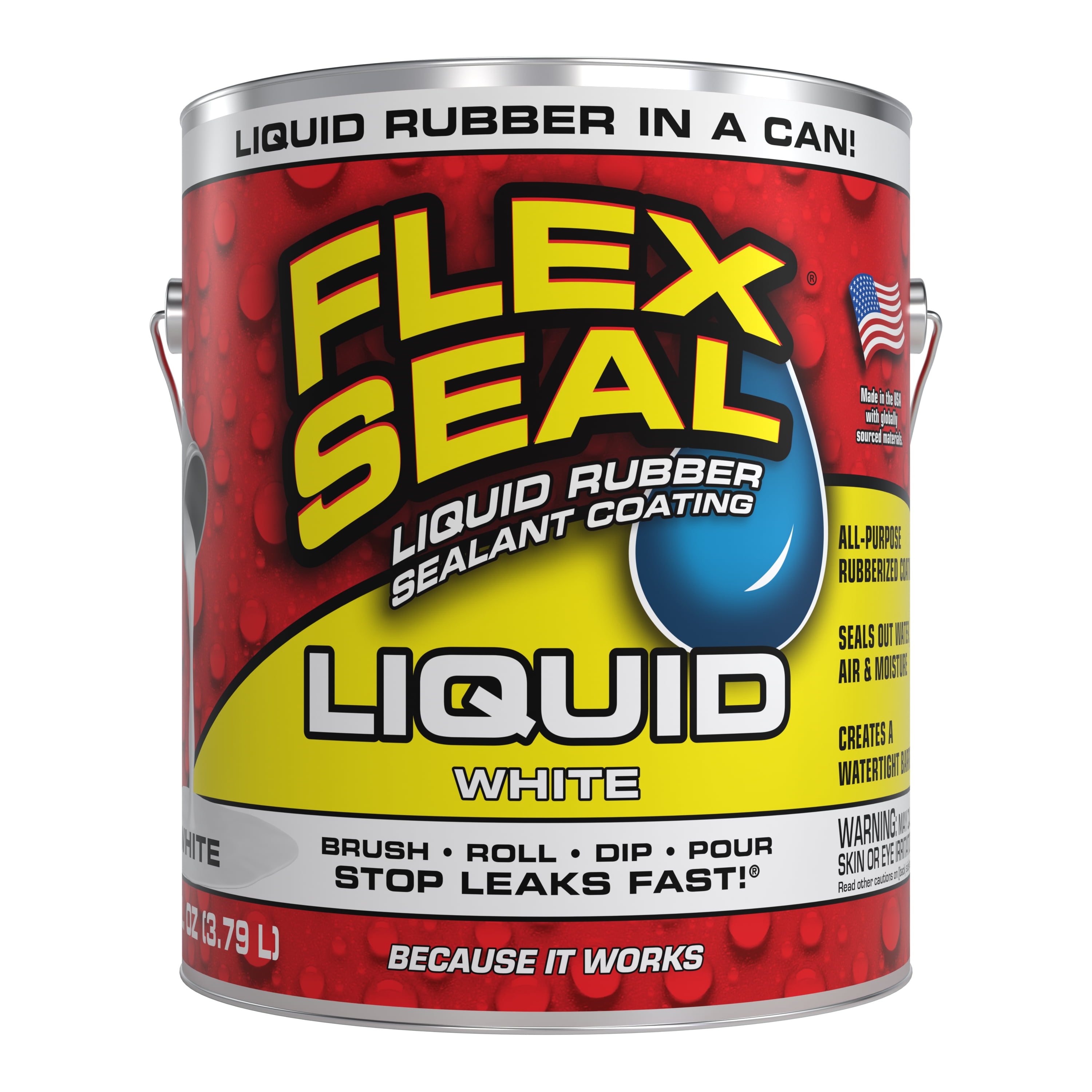 Flex Seal Liquid Rubber Sealant Coating, Waterproof Protective Barrier (White, 2 Pack, 1 Gallon) 1wk3x - Image 2