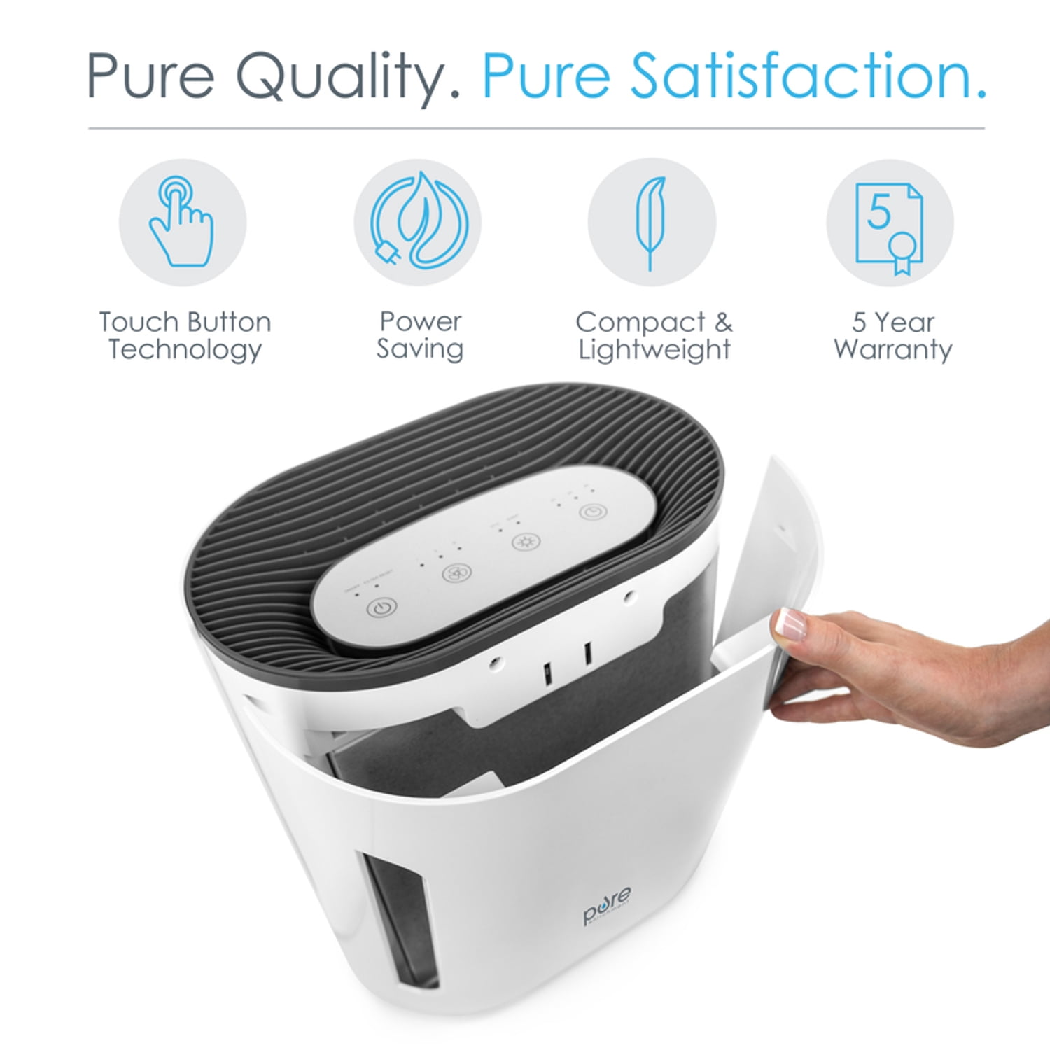 Pure Enrichment HEPA Air Purifier with UV-C Light Sanitizer (White, 200 sq ft) cyudw