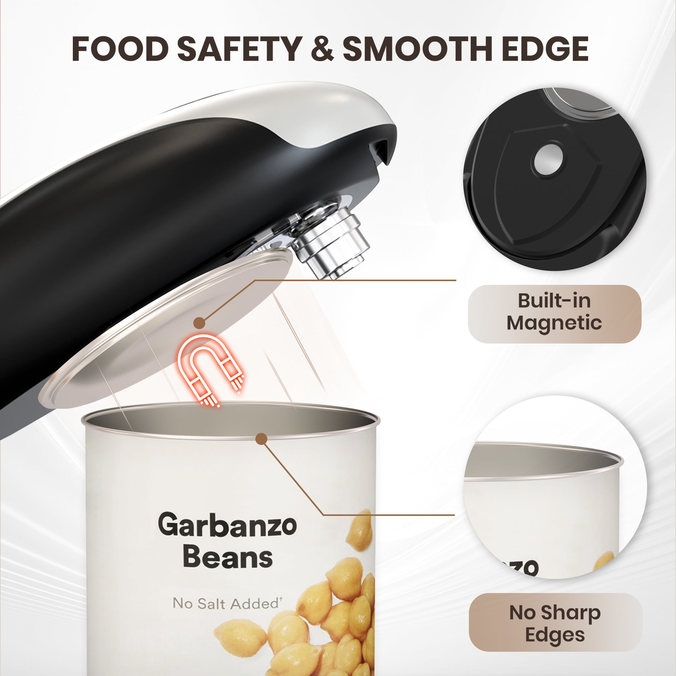 MOREBLUE Automatic Electric Opener, USB-C Rechargeable Hands-Free Kitchen Tool (Black, 1 Pack) wzhwq