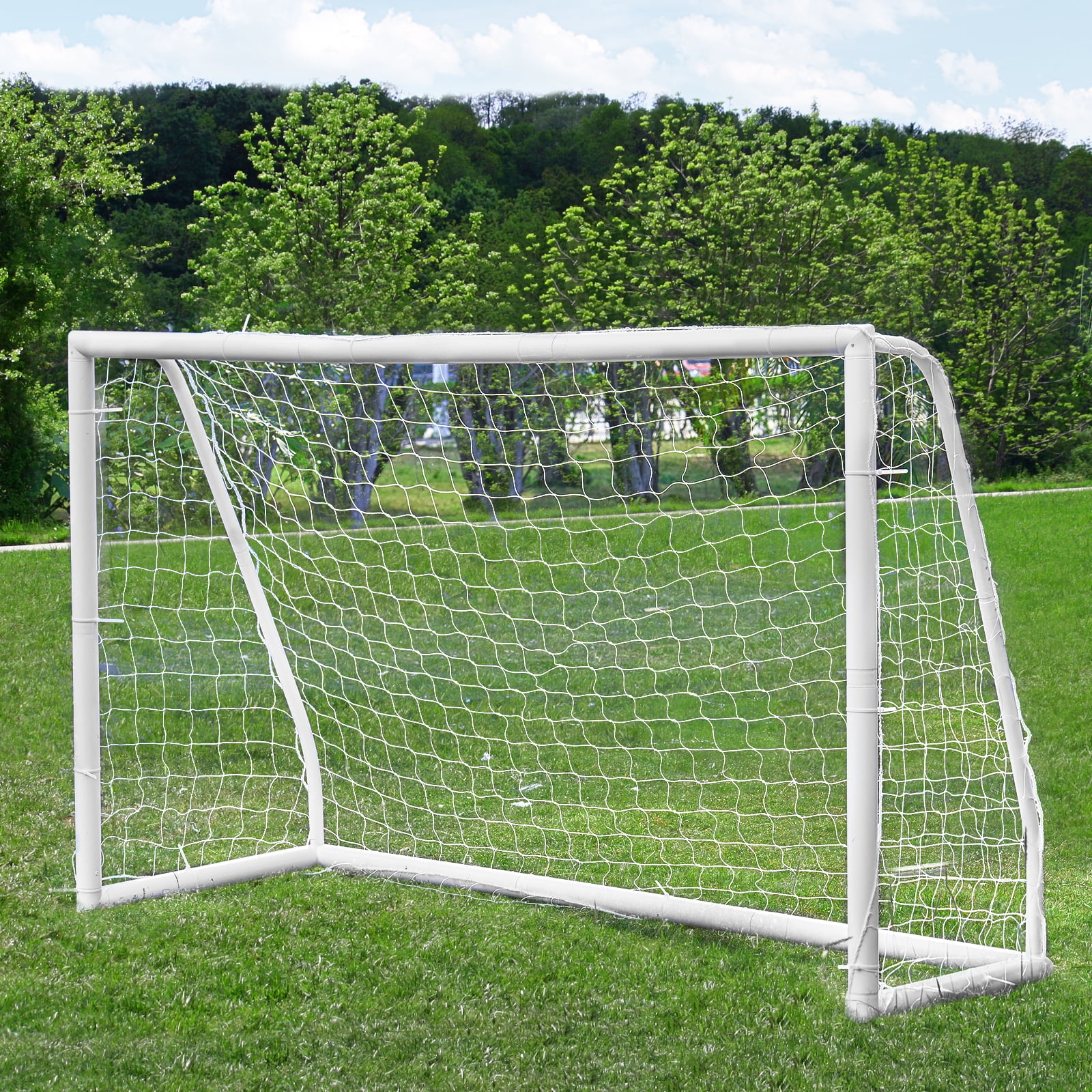 TLGREEN Portable Soccer Goal Net, Weatherproof UPVC Frame for Backyard Training (White, 10 ft x 6.5 ft) 2a3i0
