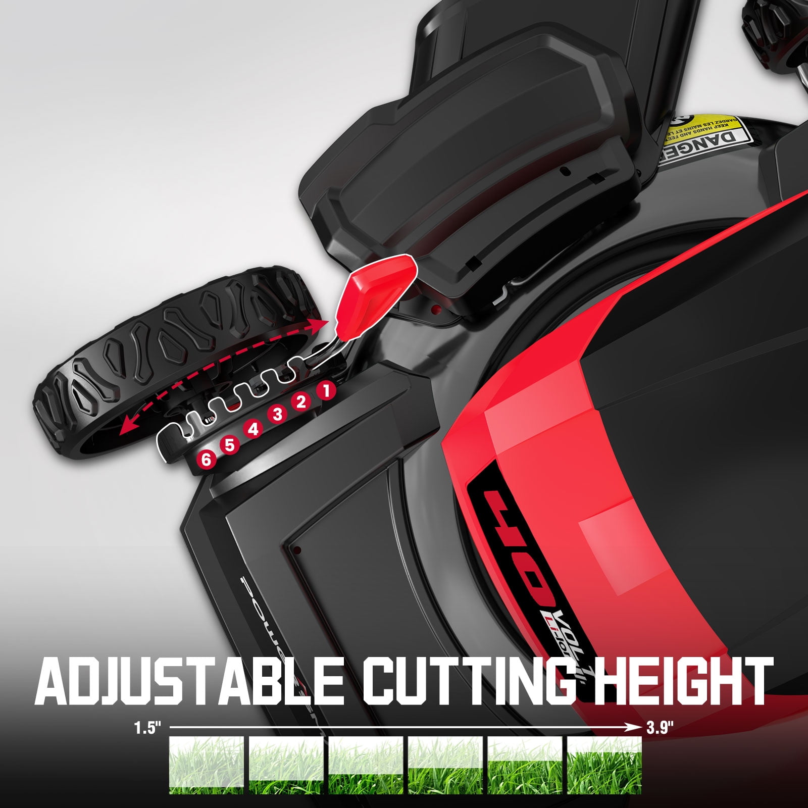 PowerSmart 40V 4.0Ah 17 in Cordless Push Lawn Mower (3-in-1 Mulching, Bagging, Side Discharge) tzlng