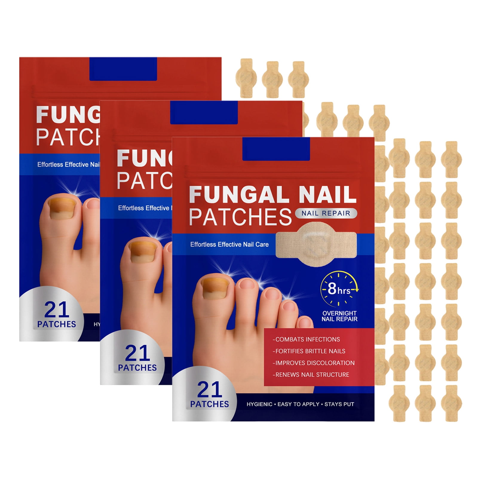 Cassiu Pearl Fungal Nail Patches, Hydrogel Nail Care Treatment for Discoloration and Repair (21 Count, 2 Pack) mmfgp