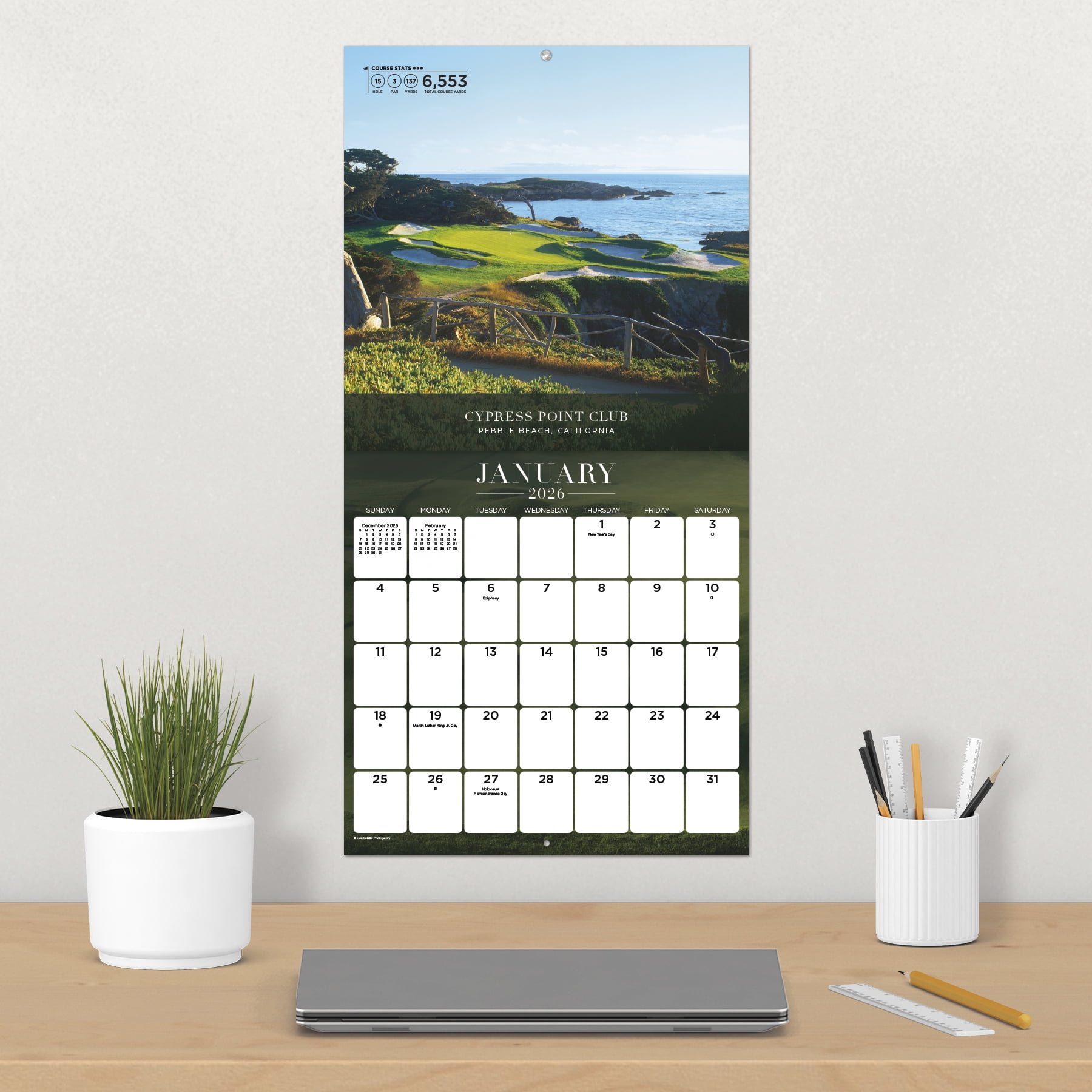 Trends International Sports Illustrated 2025 Wall Calendar and Daily Desk Box Calendar Set (12 in x 12 in, 5 in x 4.25 in x 1 in) b6ha9