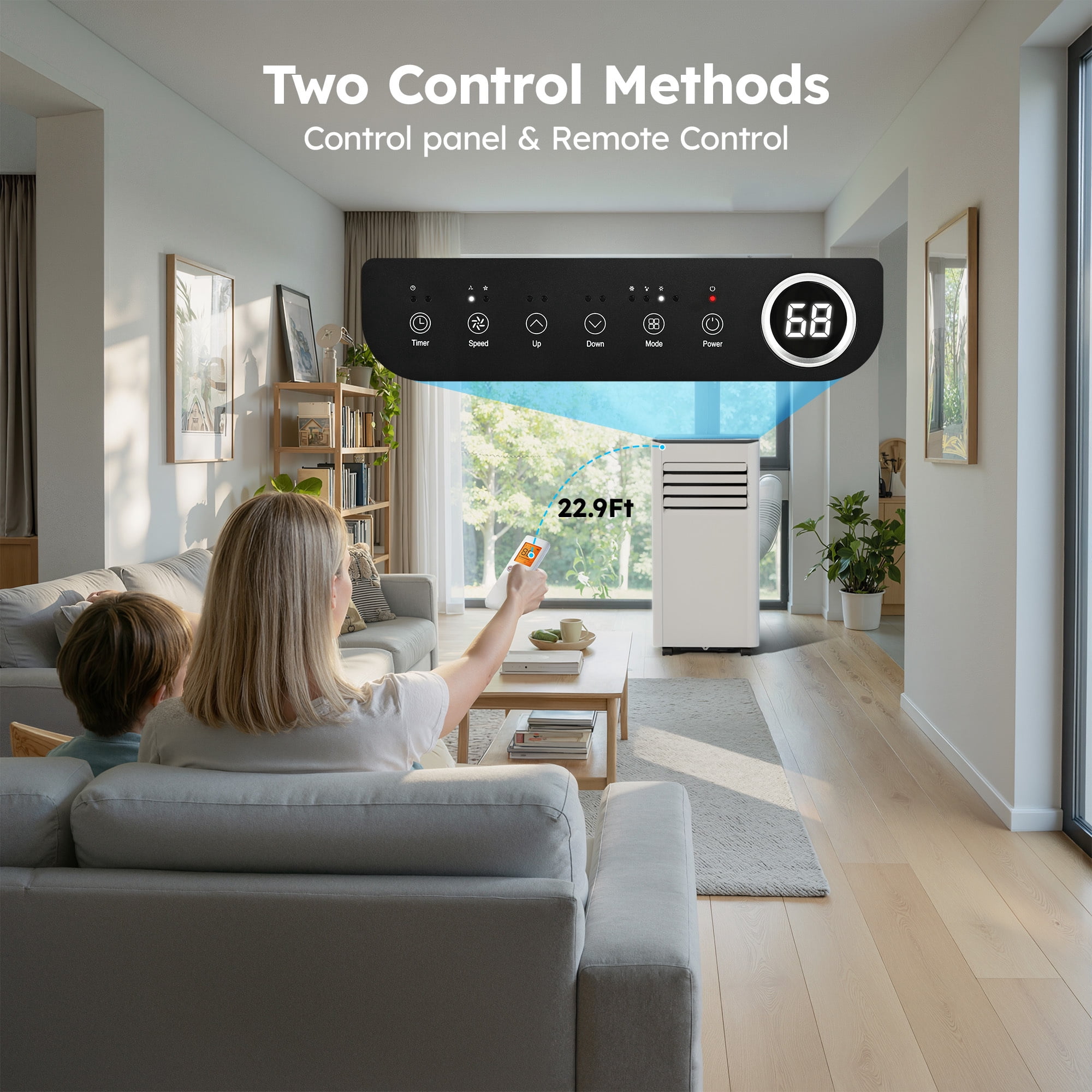 SIMZLIFE Portable Air Conditioner 8000 BTU, Quiet Cooling Unit for Rooms up to 350 Sq Ft (White) vetdq