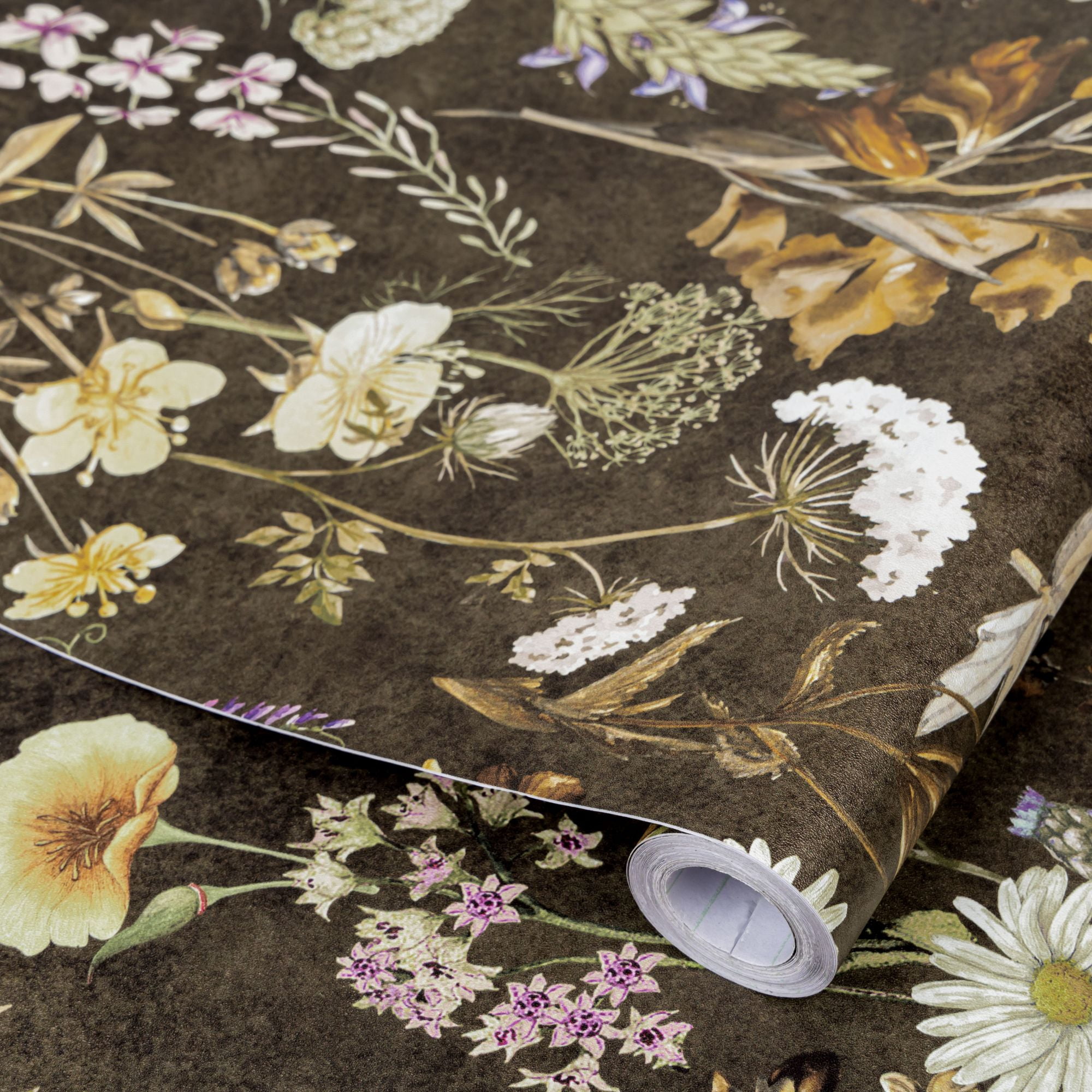 UMIGGEE Floral Retro Peel and Stick Wallpaper, Removable Self-Adhesive Wall Covering for Furniture and Home Decor (Multi-color, 17.3-in x 118-in) zqkdc