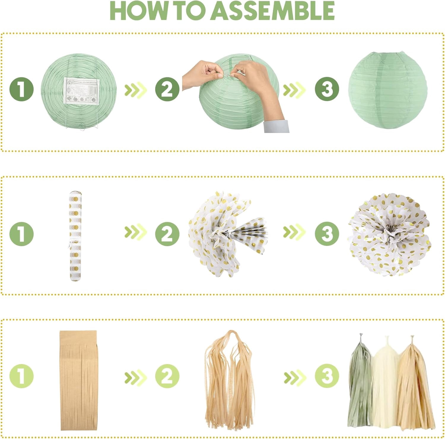 Song Yu Sage Green Baby Shower Decorations Set (Neutral Party Supplies, 50-Piece Kit) 60hrx