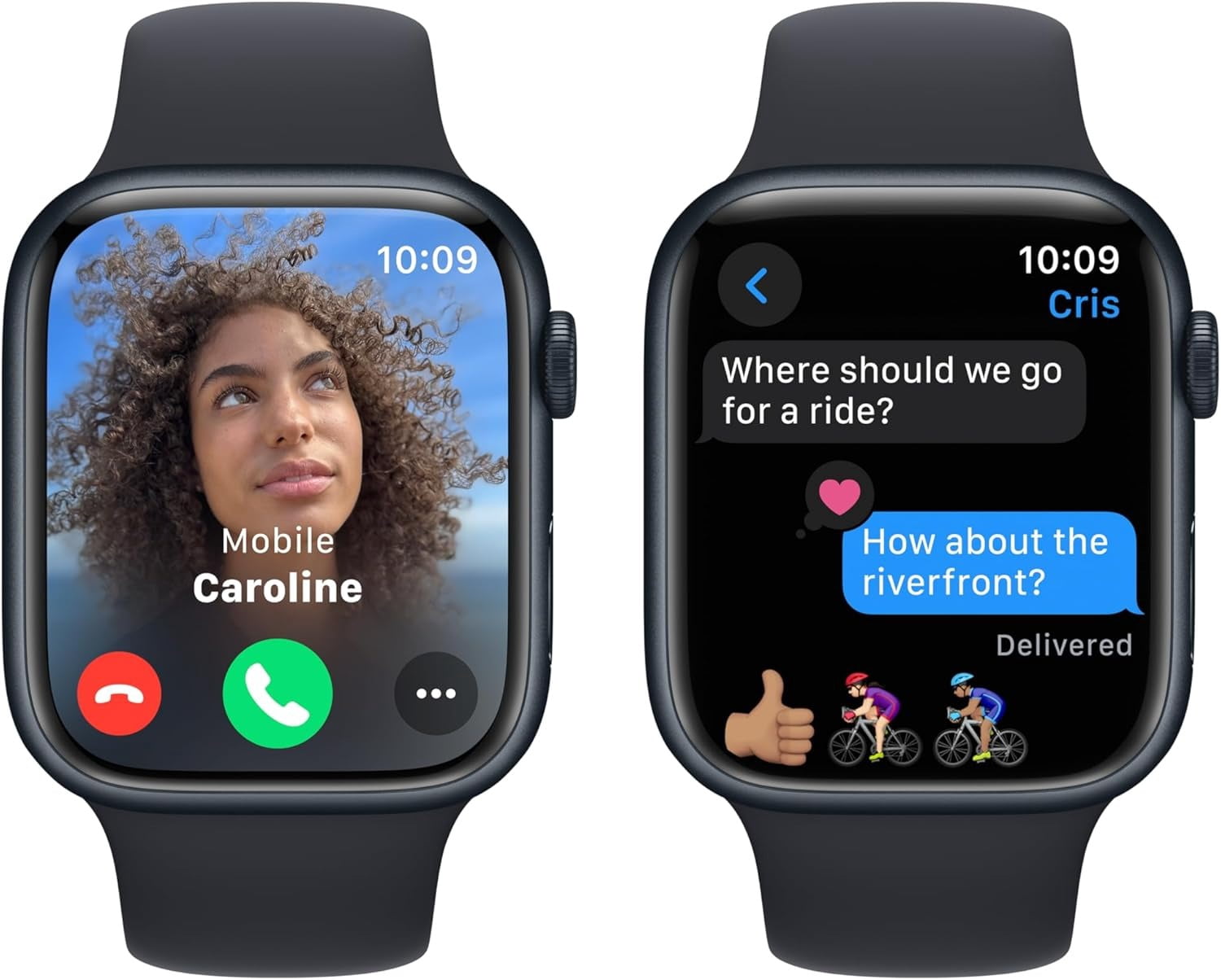 Apple Watch Series 9 GPS 45mm Midnight Aluminum Case with Midnight Sport Band (Refurbished, S/M) eqi2p