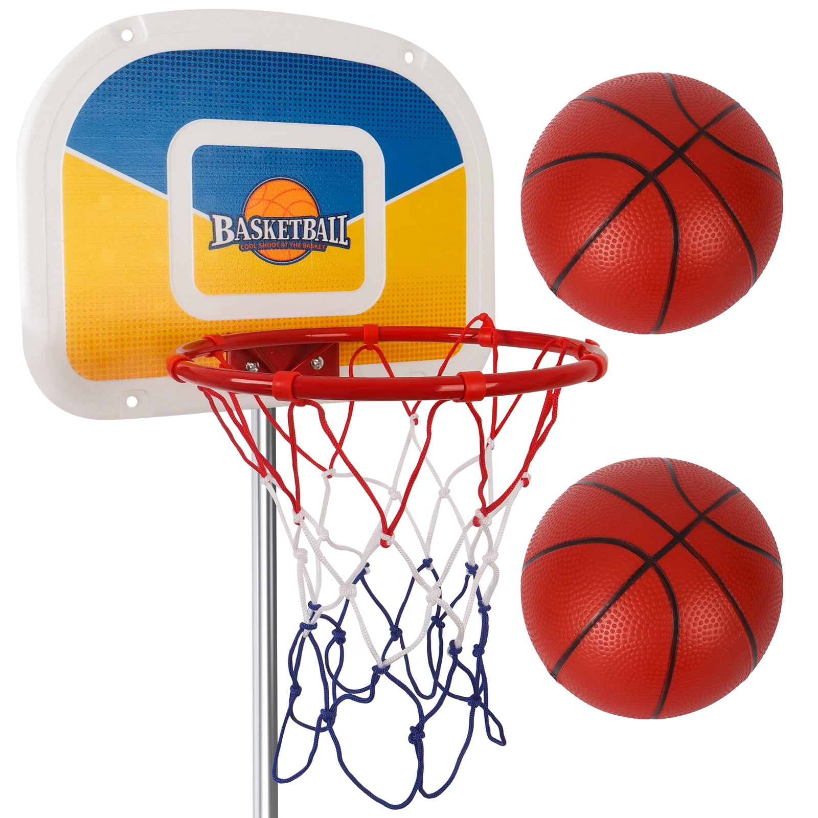 Synoratory Trampoline Basketball Hoop Set with Mini Ball and Pump (Red, 9 in) ynez0
