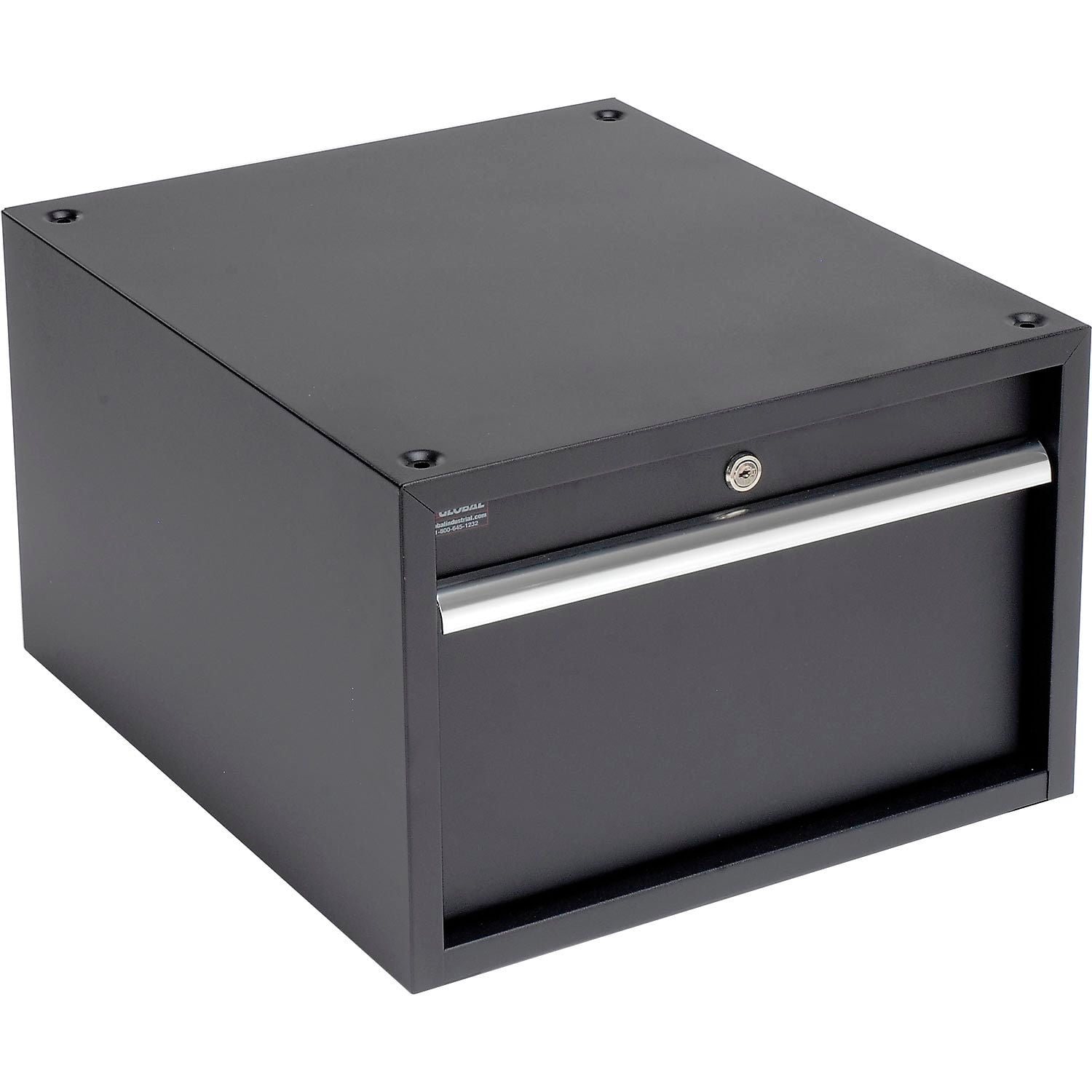 Global Industrial Stacking Steel Drawer (Black, 17.25 in W x 20 in D x 12 in H) 74amc