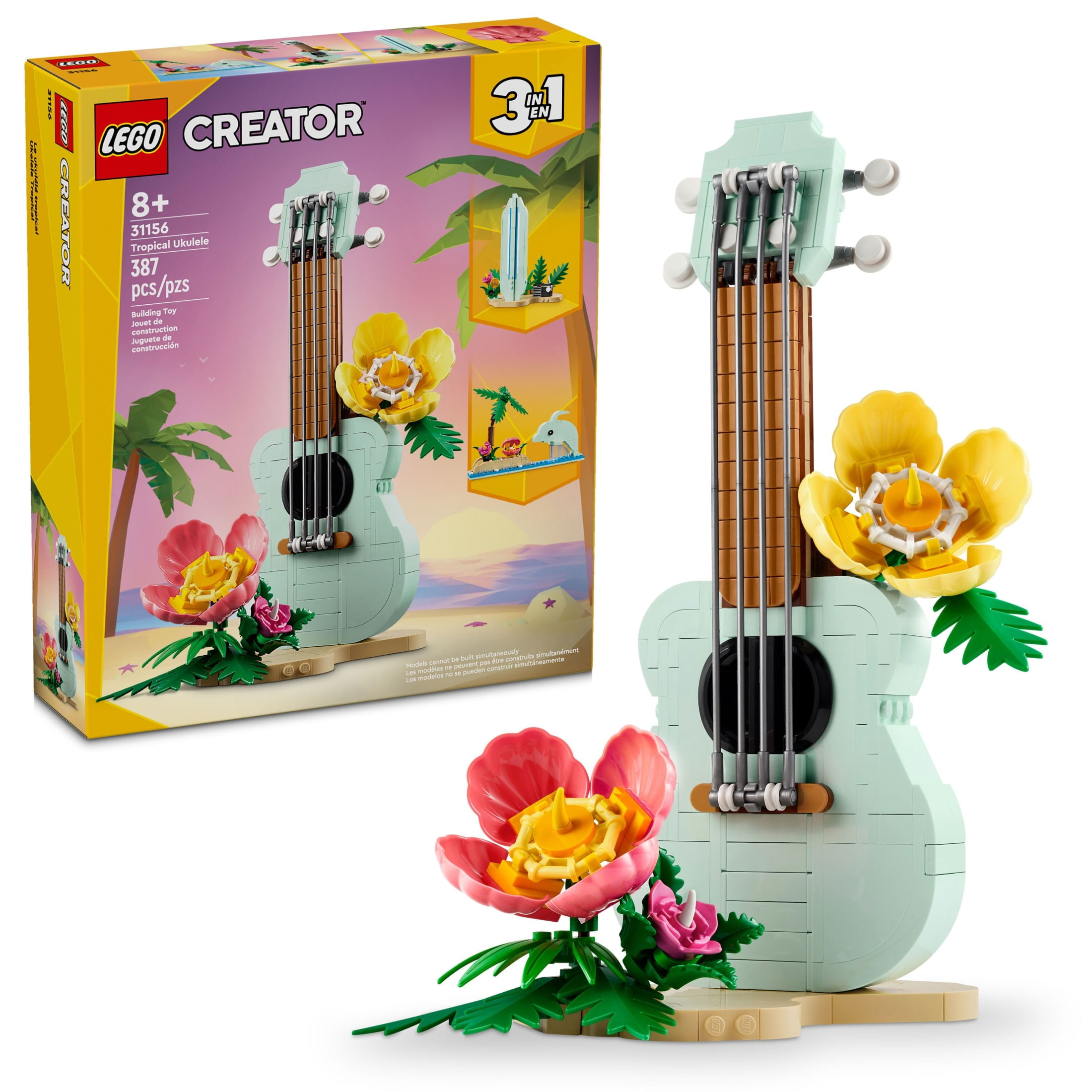 LEGO Creator 3-in-1 Tropical Ukulele Building Set, Beach-Themed Creative Construction Toy for Kids (Multicolor, 387 Pieces) ykvie