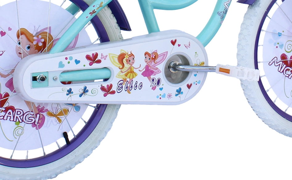 PlayWorld 20 in. Cruiser Bicycle for Kids, Steel Frame with Coaster Brake and Fenders (Purple/Baby Blue, 20 in.) o6i9u