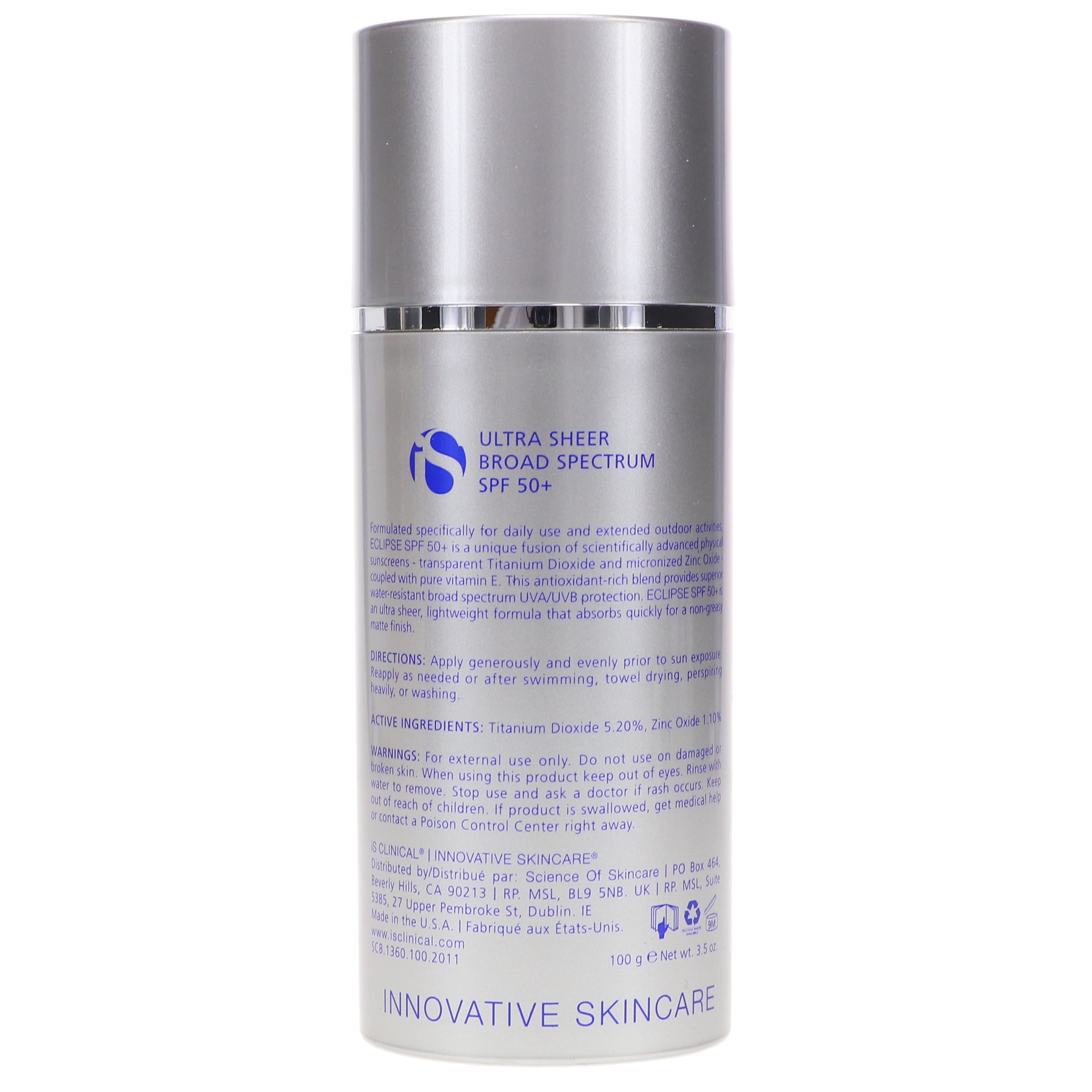 iS CLINICAL Eclipse SPF 50+ Sunscreen Broad-Spectrum UVA/UVB Protection (Clear, 3.5 oz) km8h6