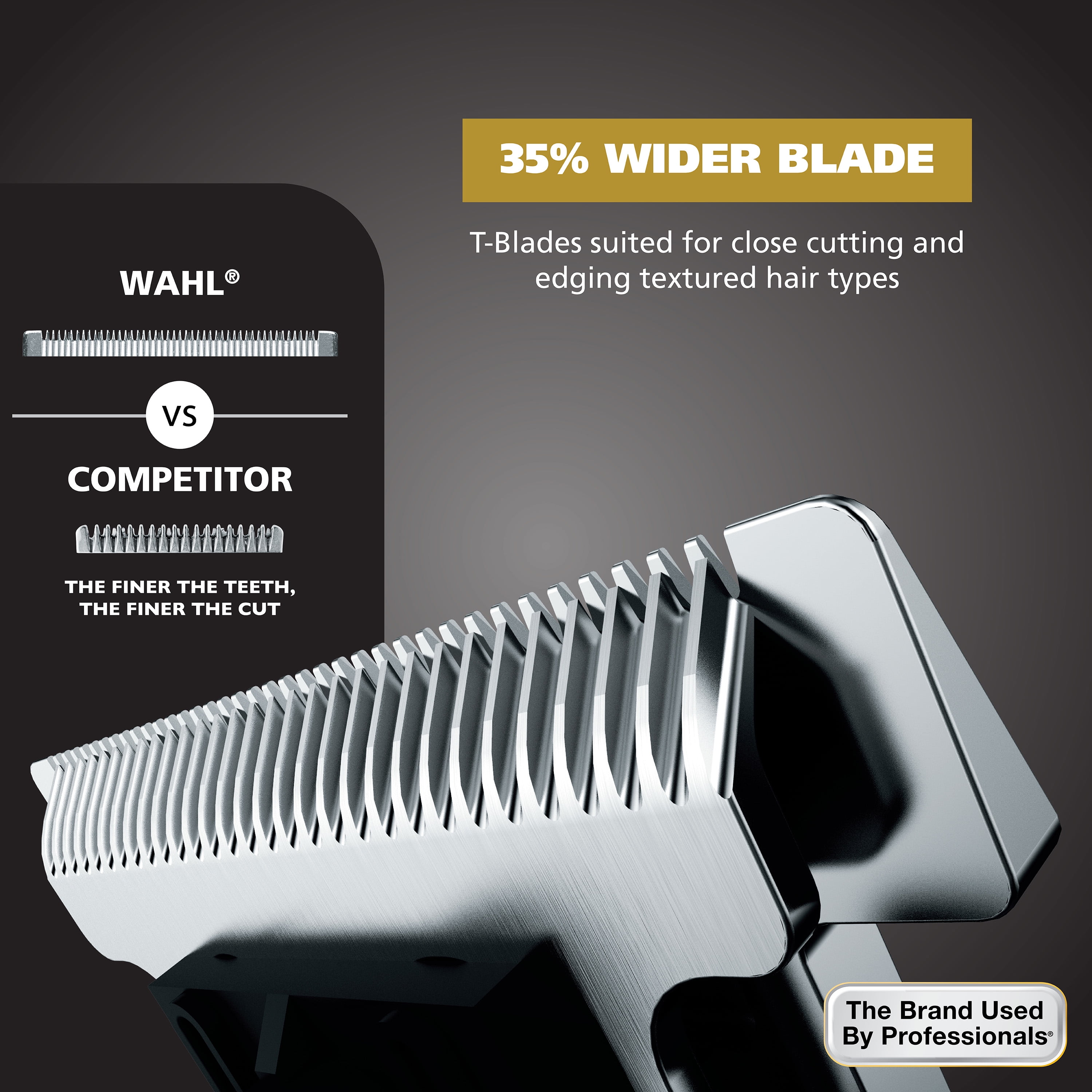 Wahl T-Pro Plus USB Rechargeable Hair Trimmer with Stainless Steel T-Blade (Gold, 1 Unit) 9td7l