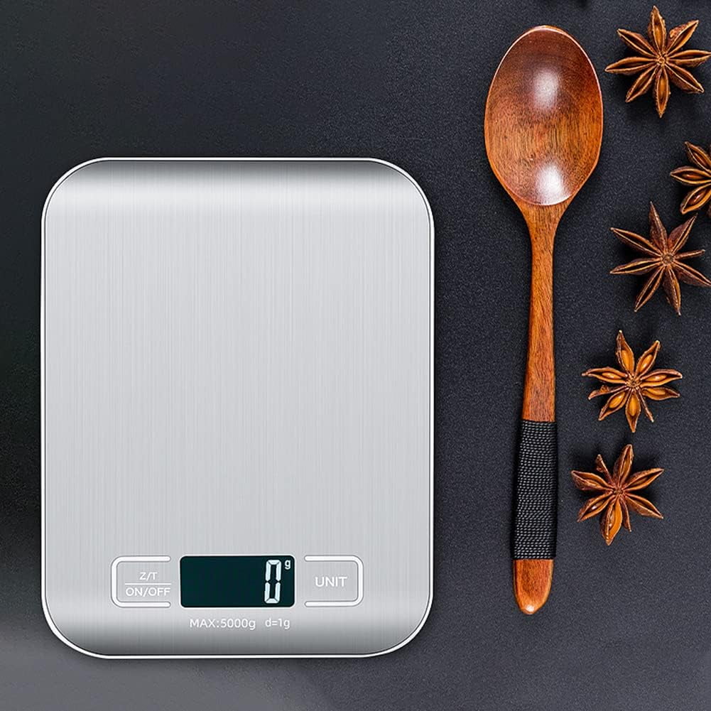 COWIN Digital Kitchen Food Scale with Precise Sensors and LCD Display (Silver, 11 lb Capacity) 0p7tw