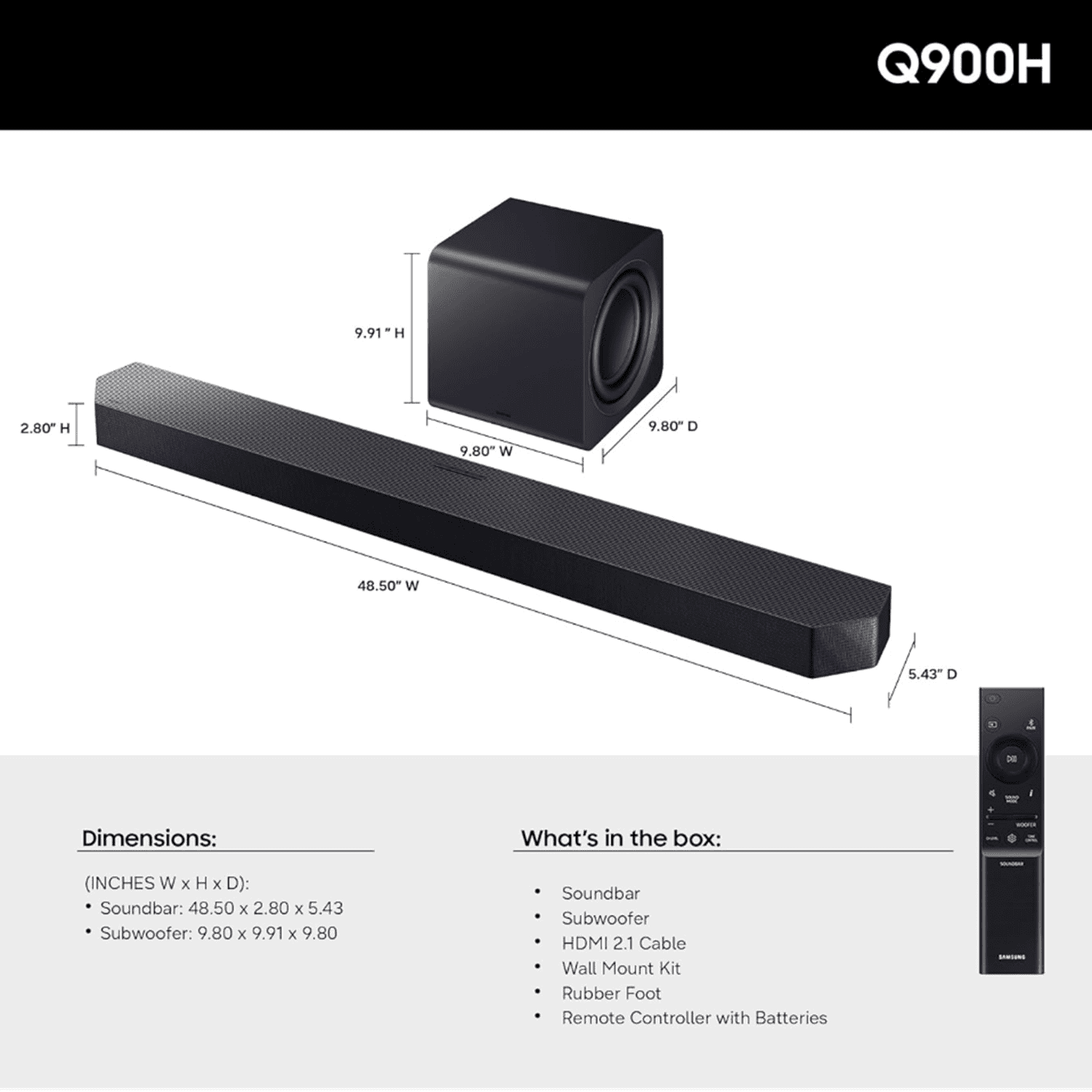 Samsung Q-Series 7.1.2ch Soundbar System with Wireless Subwoofer (Black) ftg0r