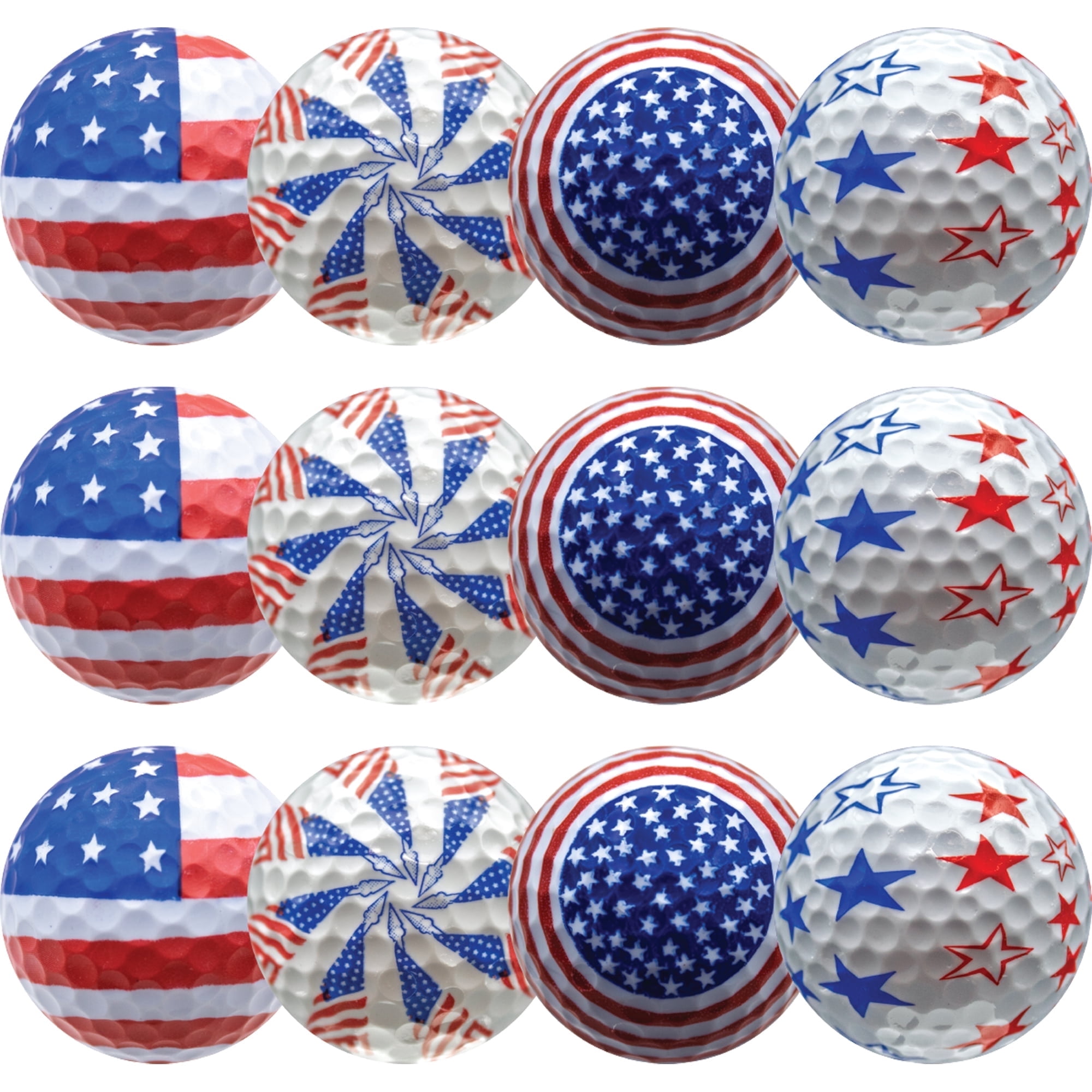 GBM Golf Patriotic Mix Golf Balls (Red White and Blue, 12 Pack) mv8ug