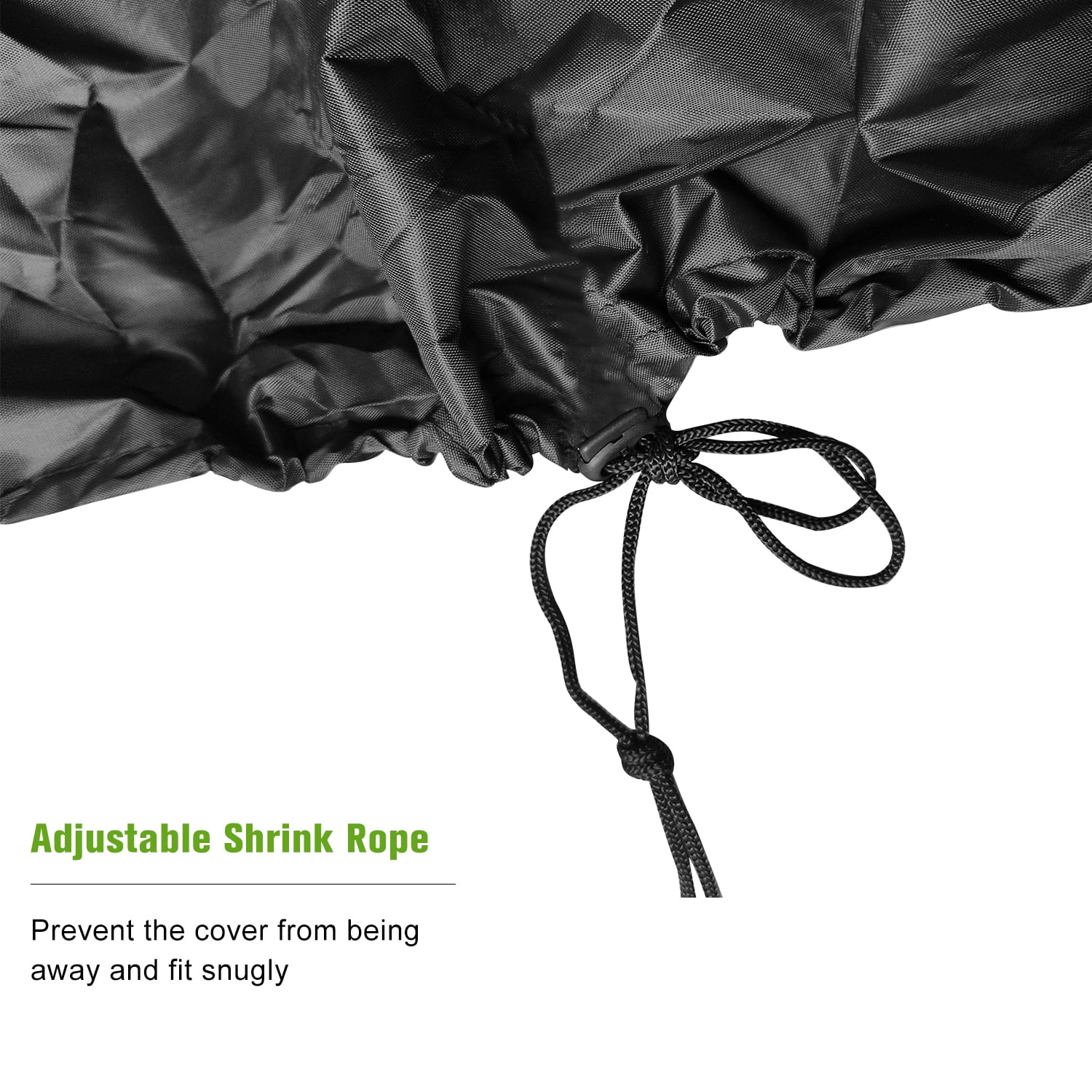 OPTUTUS Heavy-Duty Waterproof Lawn Mower Cover, UV Protection with Drawstring (Black, 75 x 26 x 43 in) xe45x