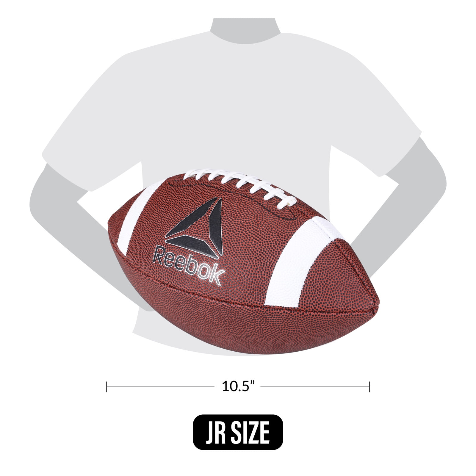 Reebok Official Size Football with Inflatable Pump, Durable Synthetic Leather for Outdoor Sports (Brown, Official Size) 8nz86
