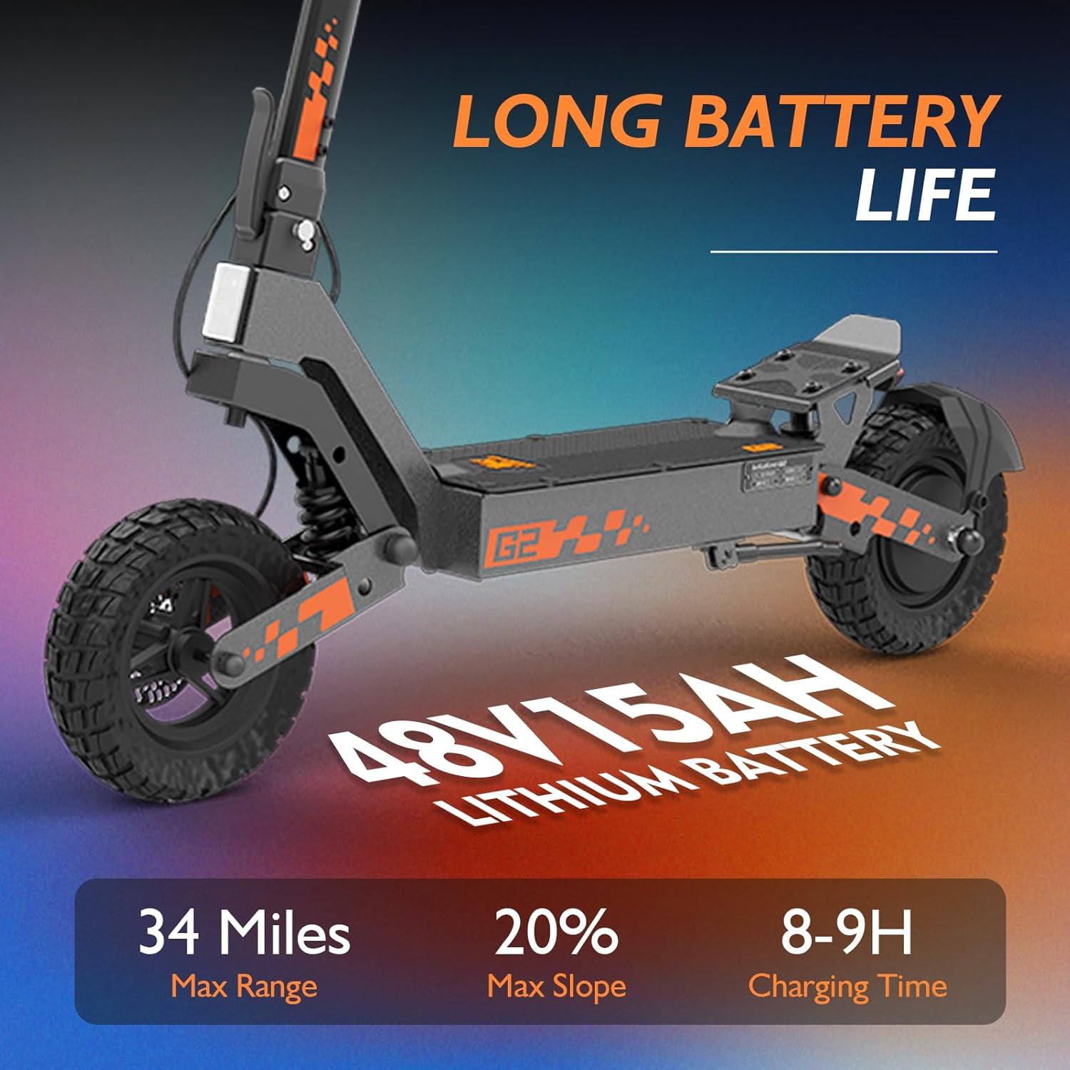 KUKIRIN G2 Electric Scooter for Adults, 800W Motor, 34-Mile Range, Foldable Commuting Scooter (Black, 10 in Tires) hg4om