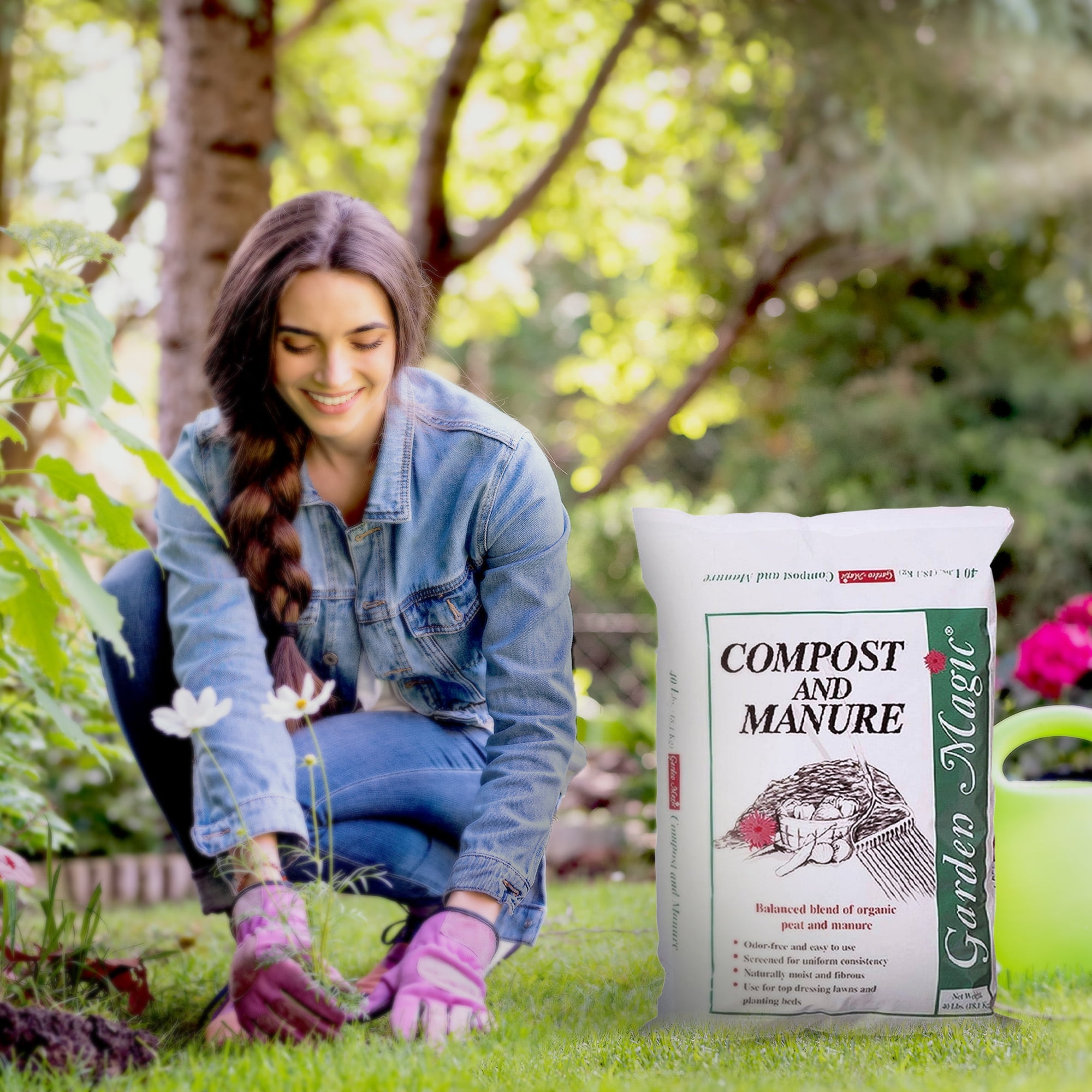 Michigan Peat Garden Compost and Manure Blend (Natural Organic Soil Amendment, 40 lb Bag, 10 Pack) 826pj