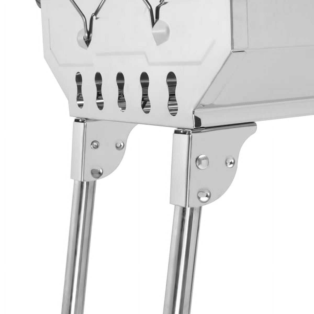 AsterOutdoor Portable Stainless Steel Grill, Lightweight Outdoor Camping BBQ Stove with Anti-Scald Handle (Silver, 15.7 in x 11.8 in) 9ky87