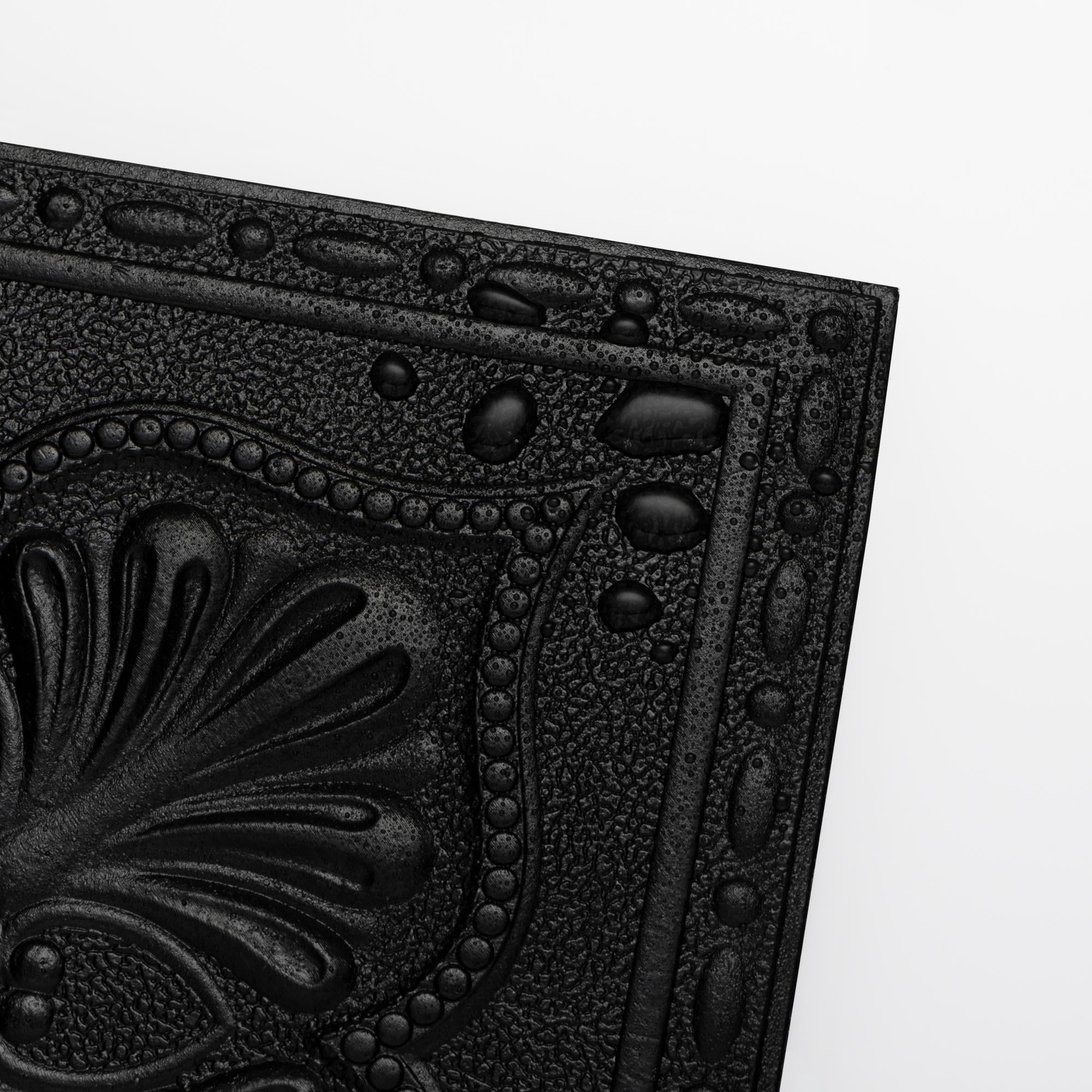 Abyssaly Peel and Stick Ceiling Tiles, Lightweight Foam Wall Panels for Interior Decor (Black, 16 Pack, 13.7 in x 13.7 in) 25w96