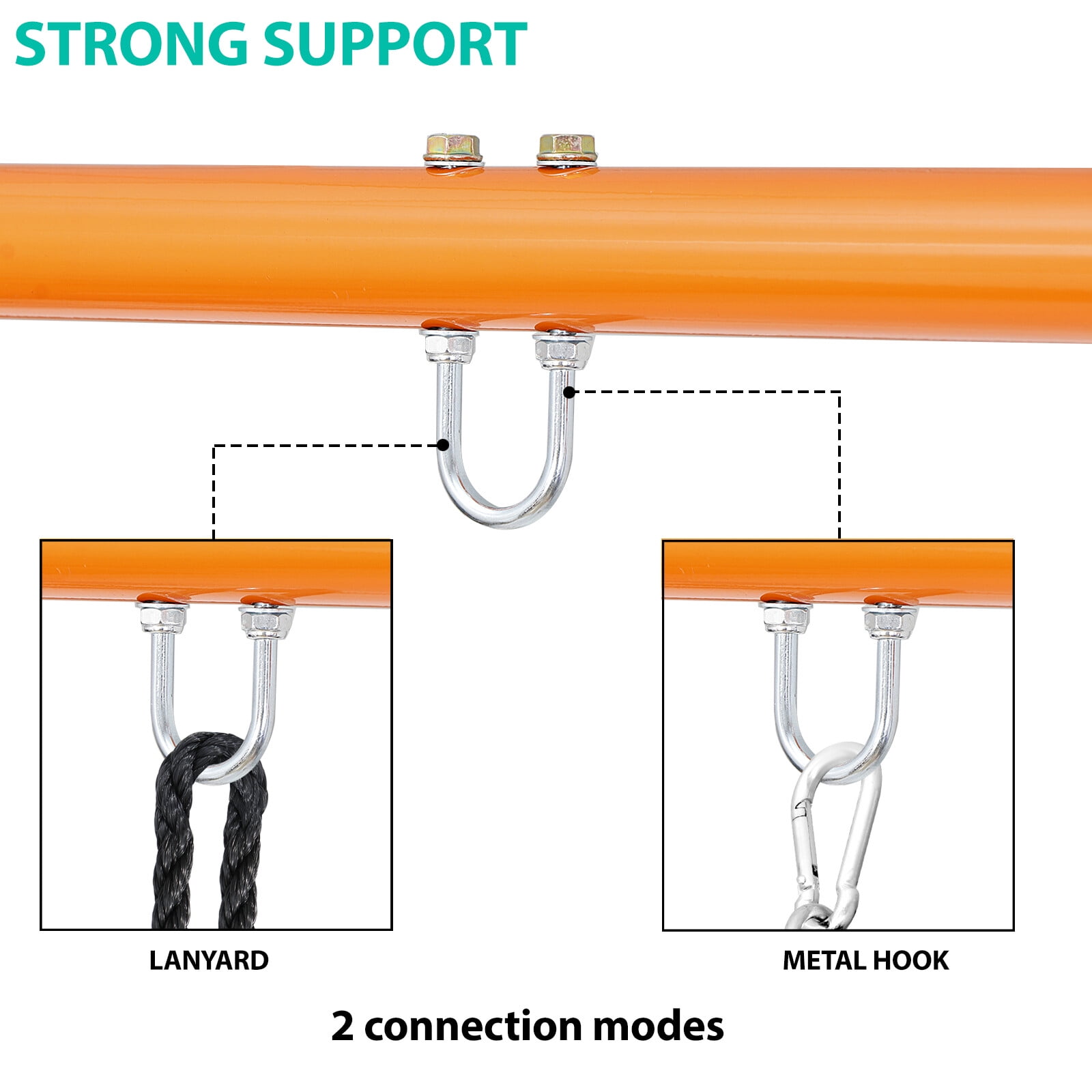 ZenSports Kids Outdoor A-Frame Swing Stand Set, Heavy Duty Steel Frame for Backyard Play (Black, 87 in x 64 in x 71 in) jwz0h