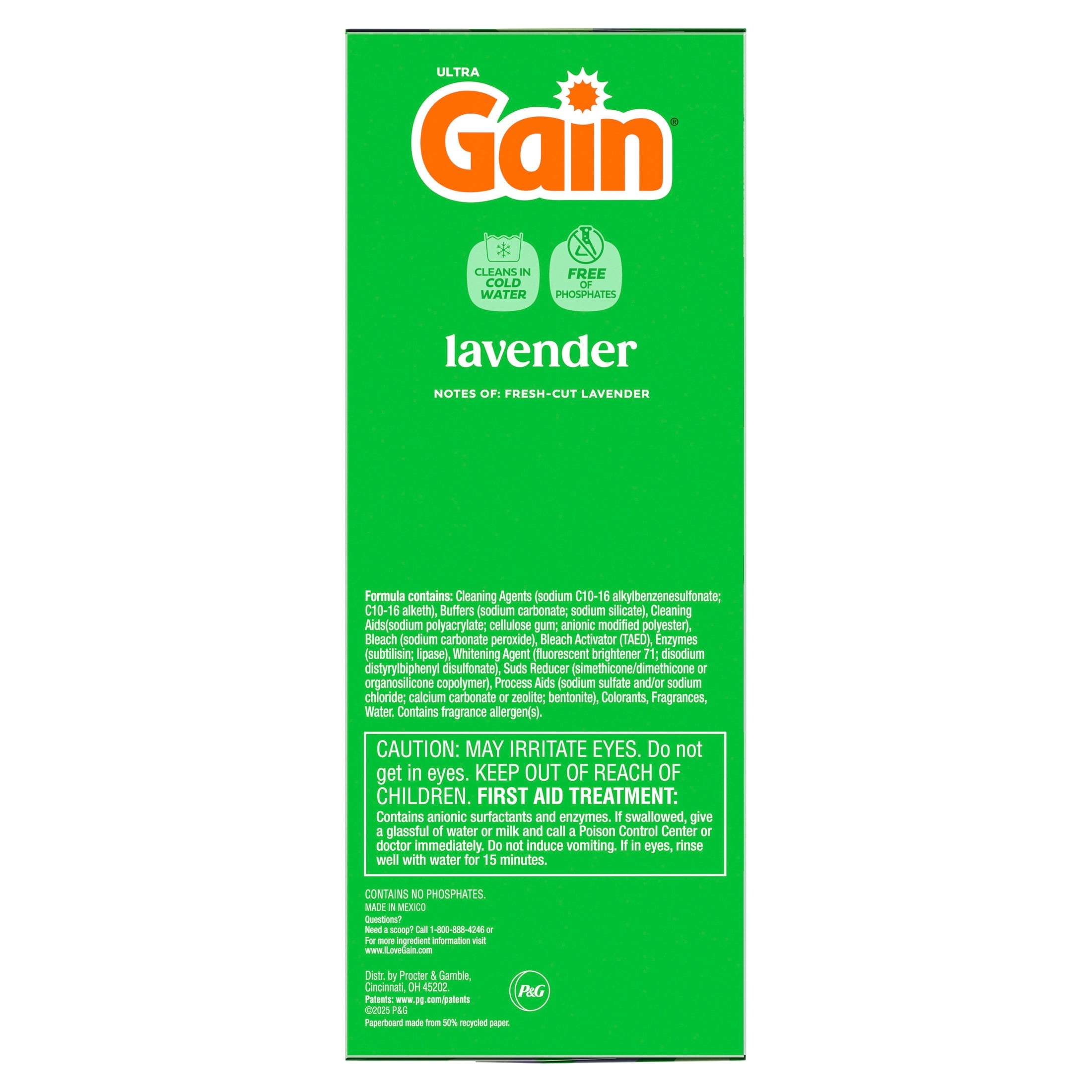 Gain Powder Laundry Detergent, Aroma Boost Lavender Scent, Long-Lasting Freshness (123 oz) rn2p3