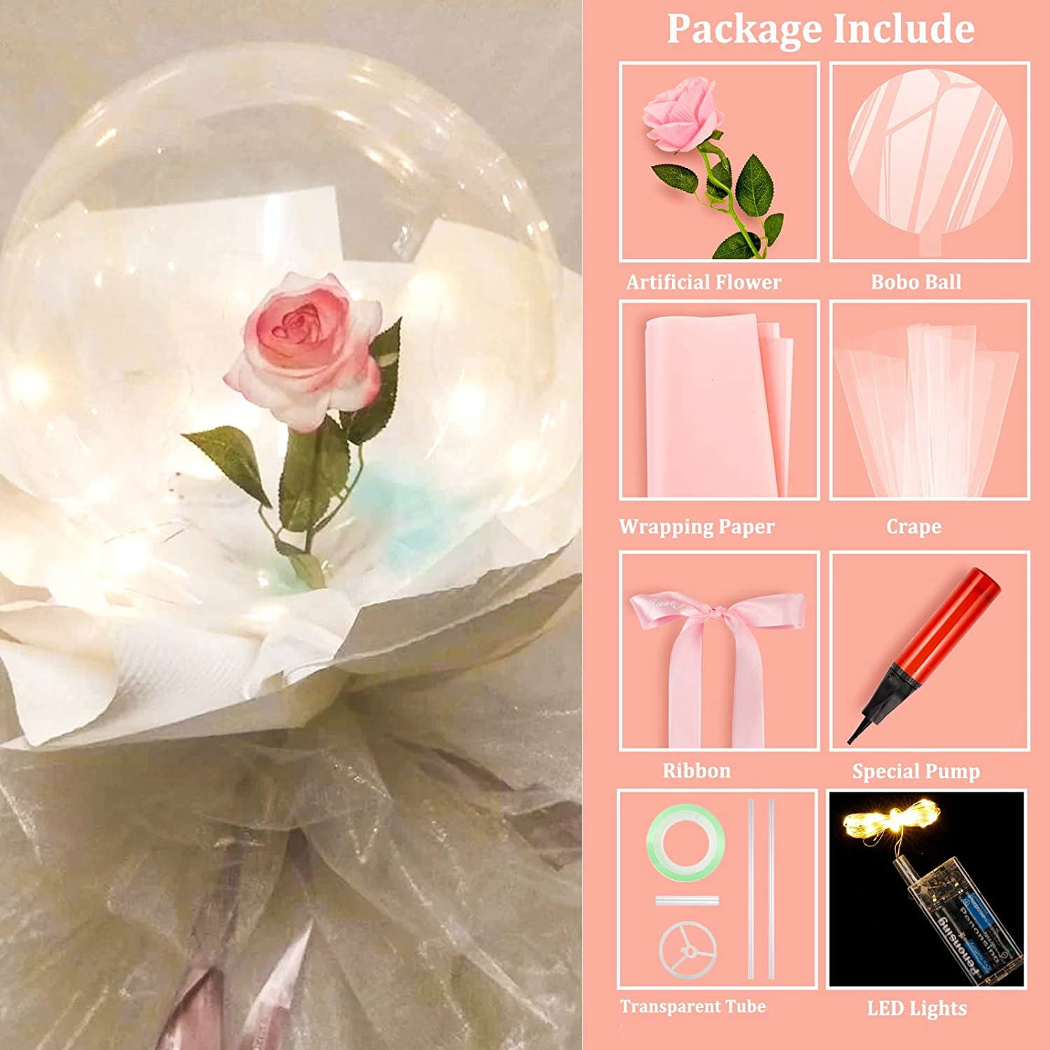Toner Depot LED Rose Bouquet DIY Craft Kit (Black, 4 Pack, 22 in) u85ls