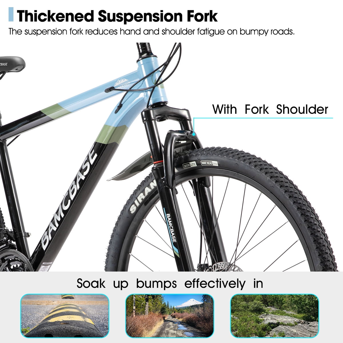 HILAND Mountain Bike, 21-Speed Aluminum Frame Hardtail MTB with Disc Brakes (Blue, 27.5 in) sakzs