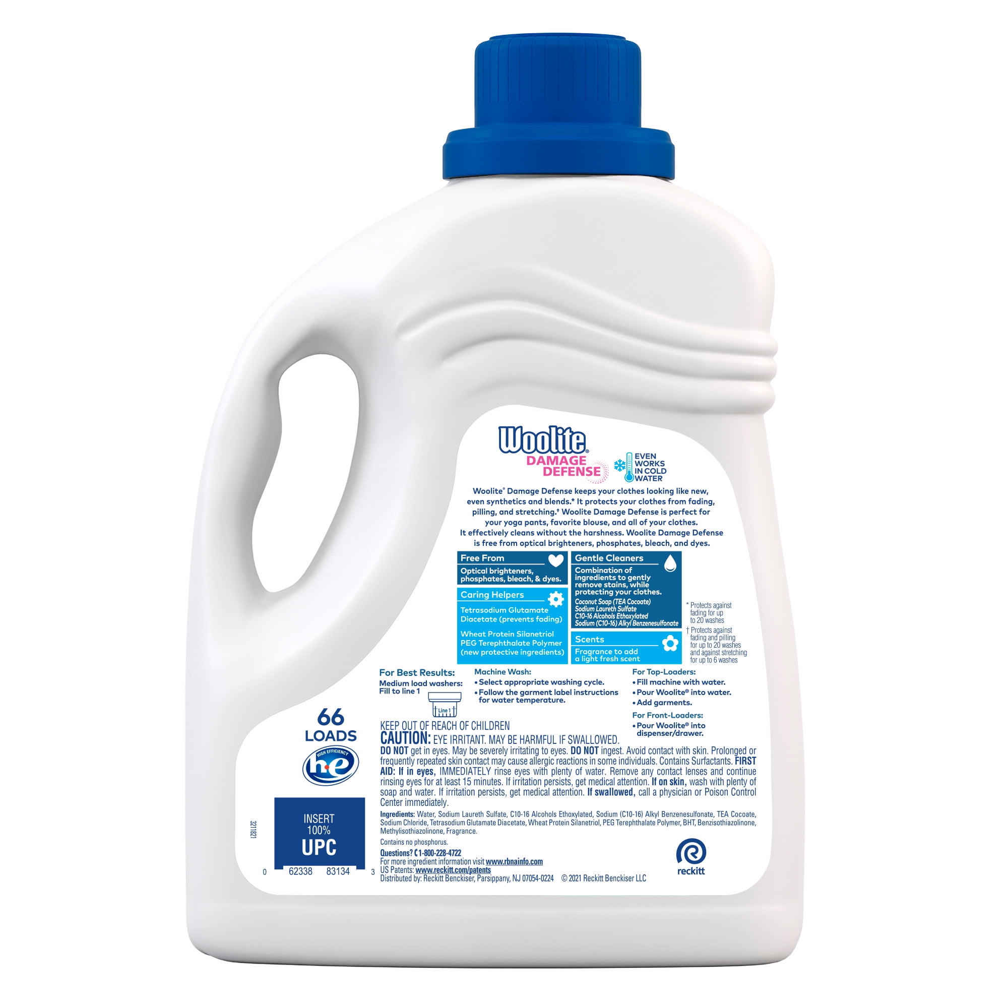 Woolite Damage Defense Liquid Laundry Detergent, Fabric Protection for Cottons and Synthetics (100 fl oz) zo644