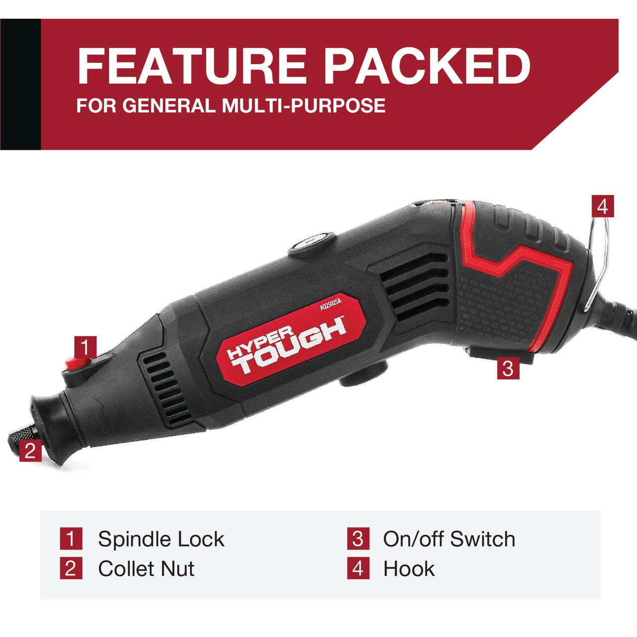Hyper Tough Corded Rotary Tool Kit with 105 Accessories (Variable Speed, 6 ft Cord) pzg7n