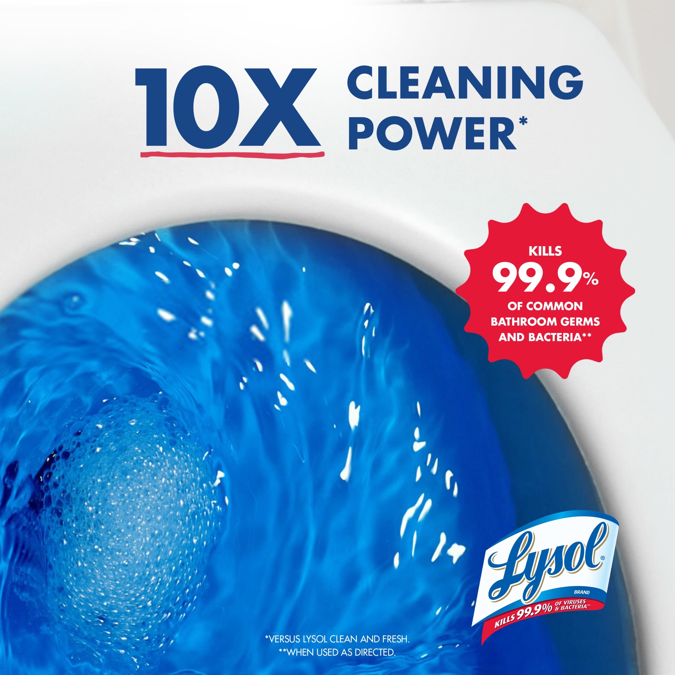 Lysol Power Toilet Bowl Cleaner Gel, Disinfecting and Stain Removal (Atlantic Fresh, 24 fl oz, 4 Pack) f2m3h