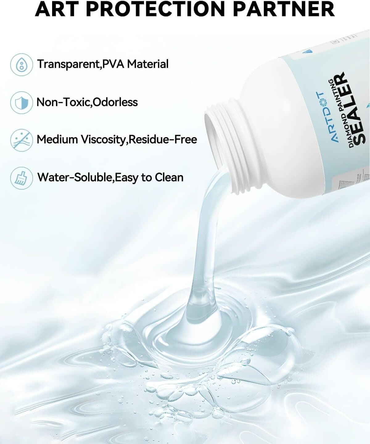 ARTDOT Diamond Art Glue Sealer for Diamond Painting (Clear, 16 oz) tlv6t
