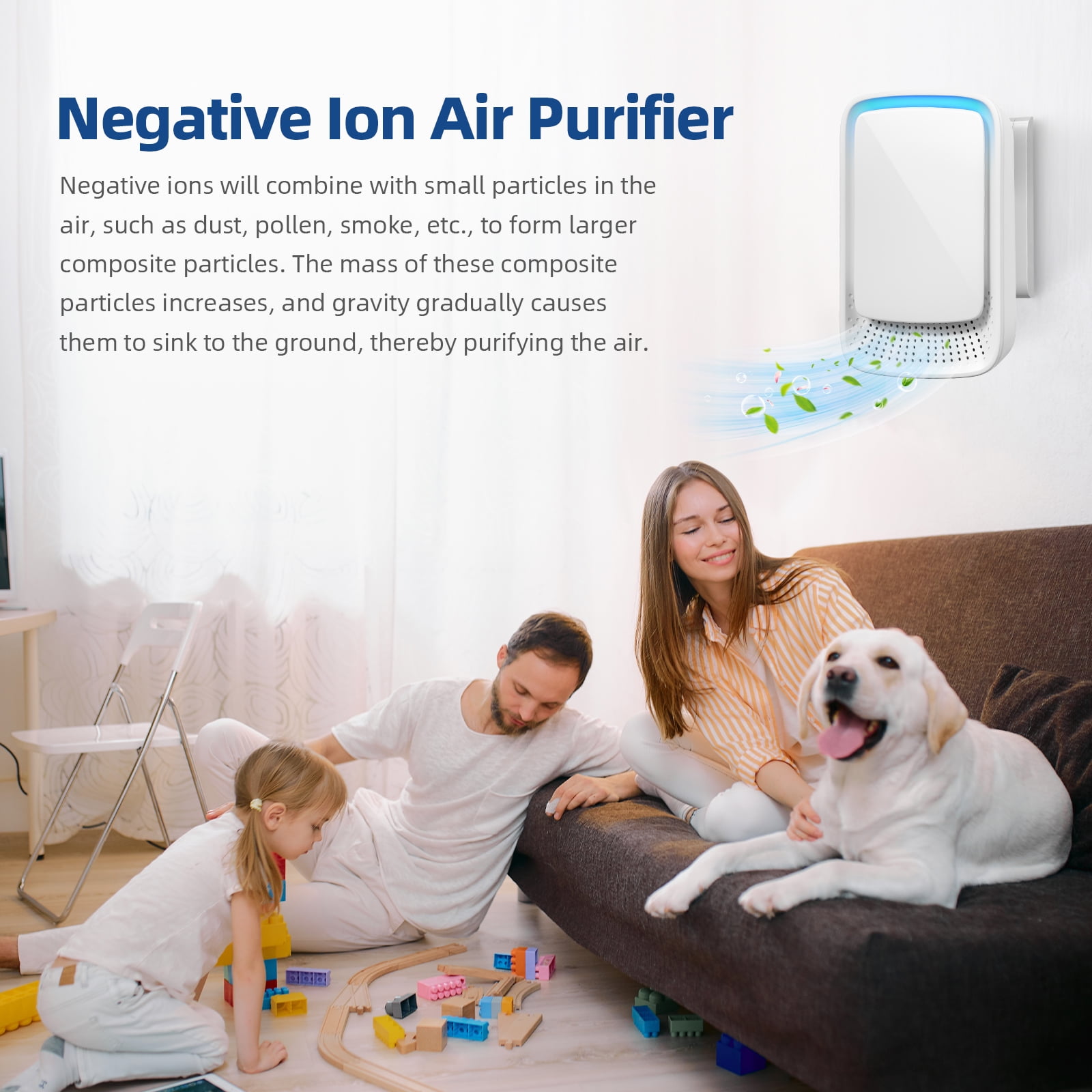 JahyShow Plug-In Air Ionizer, Filterless Negative Ion Generator for Home and Office (White, 4 Pack) glb2w