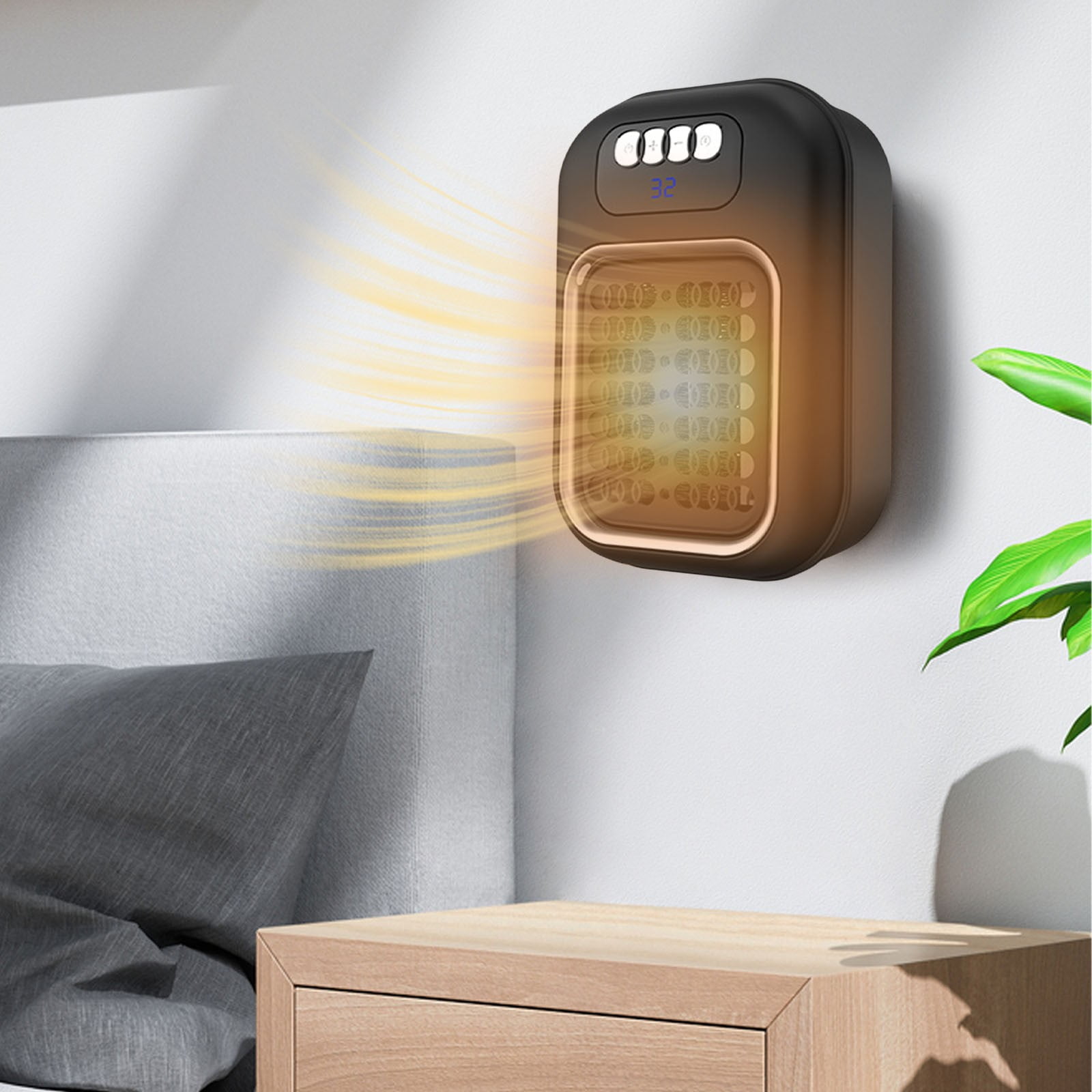 GBSELL 600W Mini Space Heater with Thermostat, Portable Electric Heater for Office and Bedroom (Black, 1 Unit) 4gqui
