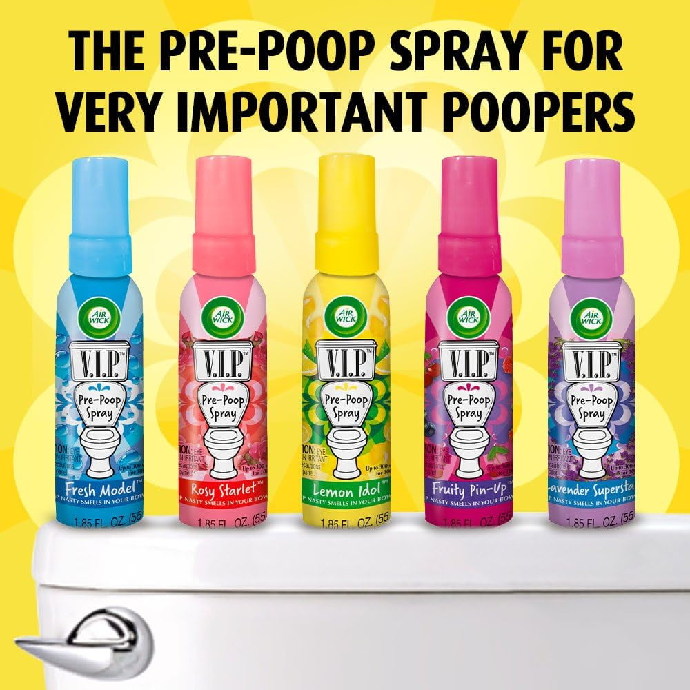 Air Wick V.I.P. Pre-Poop Toilet Perfume, Odor Neutralizing Spray, Lemon Idol (1.85 fl oz, Pack of 2) 5yra0