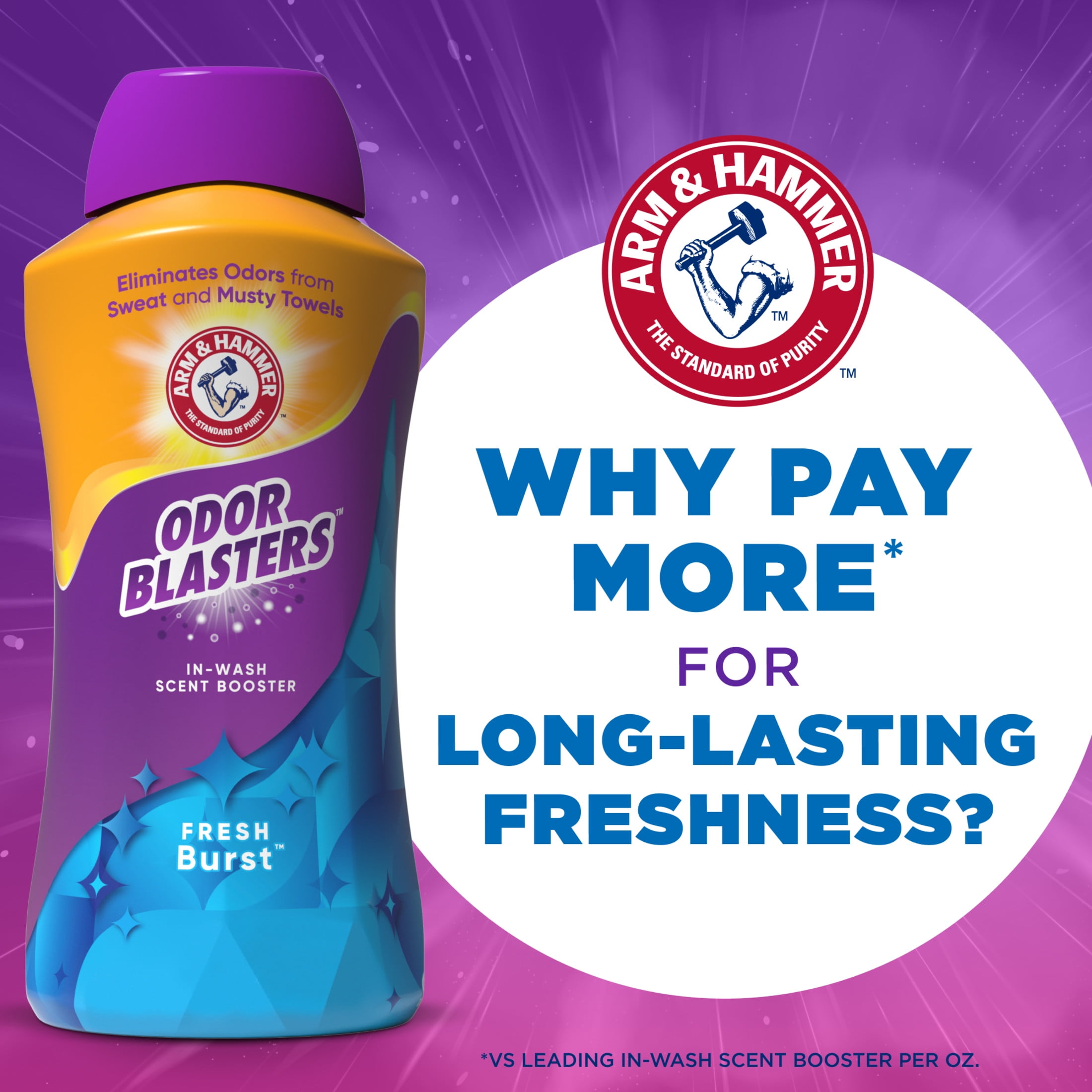 ARM & HAMMER Odor Blasters In-Wash Scent Booster, Laundry Fragrance Crystals (Fresh Burst, 45 oz) w8kob